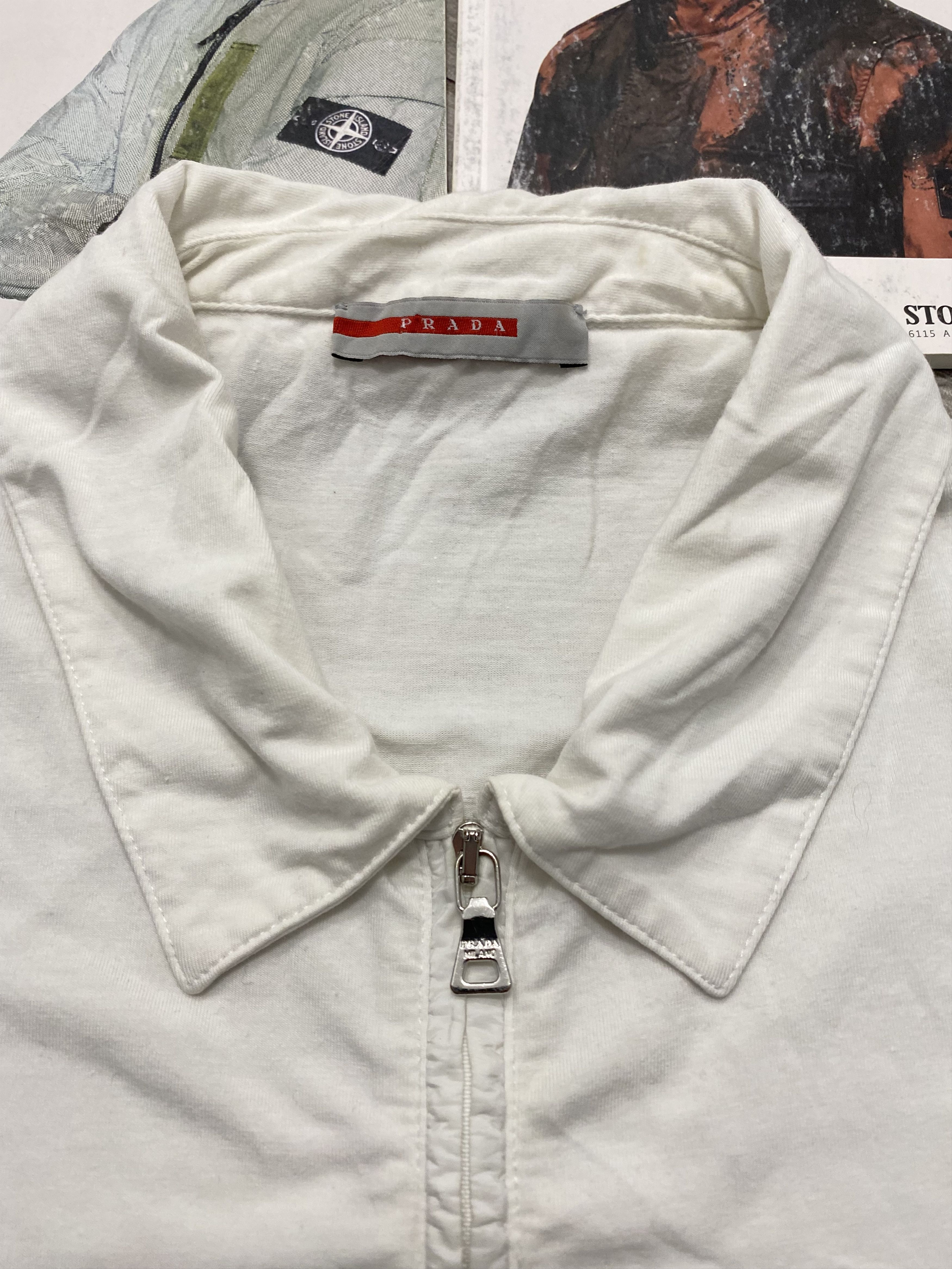 Prada × Vintage Vintage Prada Red Tab Full Zip & Pocket T-Shirt Size L / US 10 / IT 46 - 5 Thumbnail