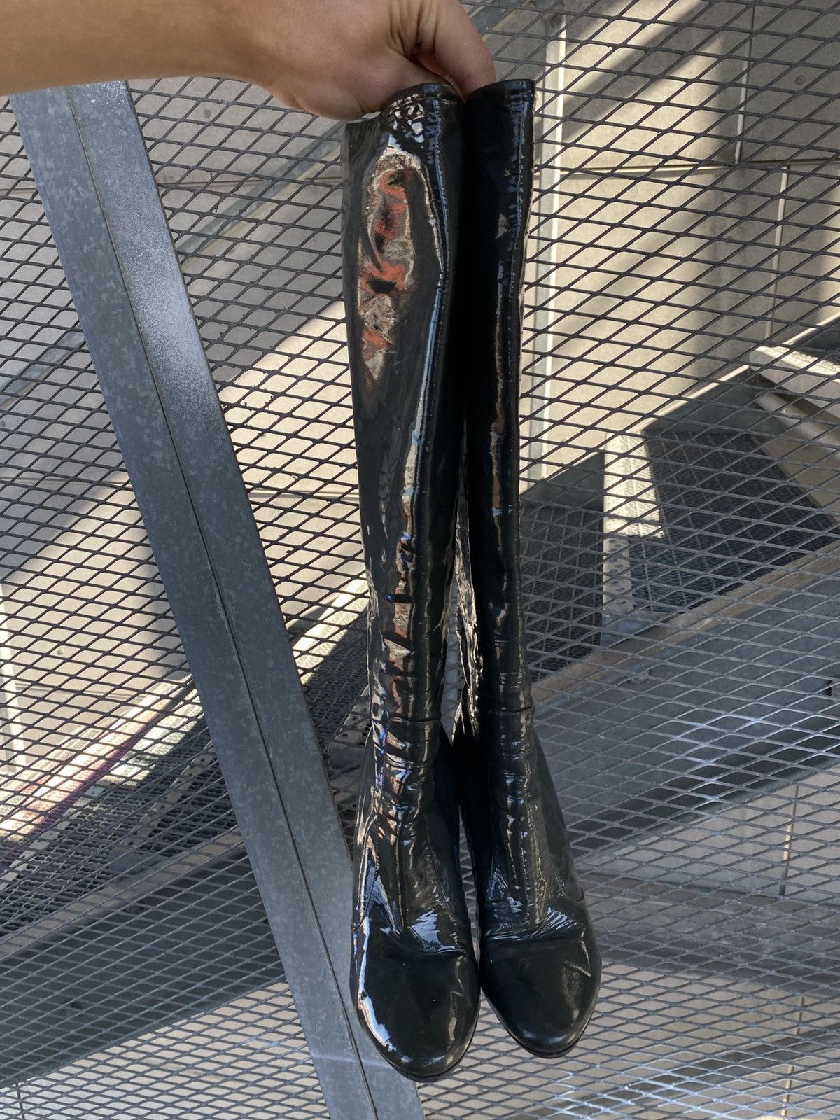 Jimmy Choo Jimmy Choo Latex Knee Length Boots Heels Size US 9.5 / IT 39.5 - 16 Thumbnail
