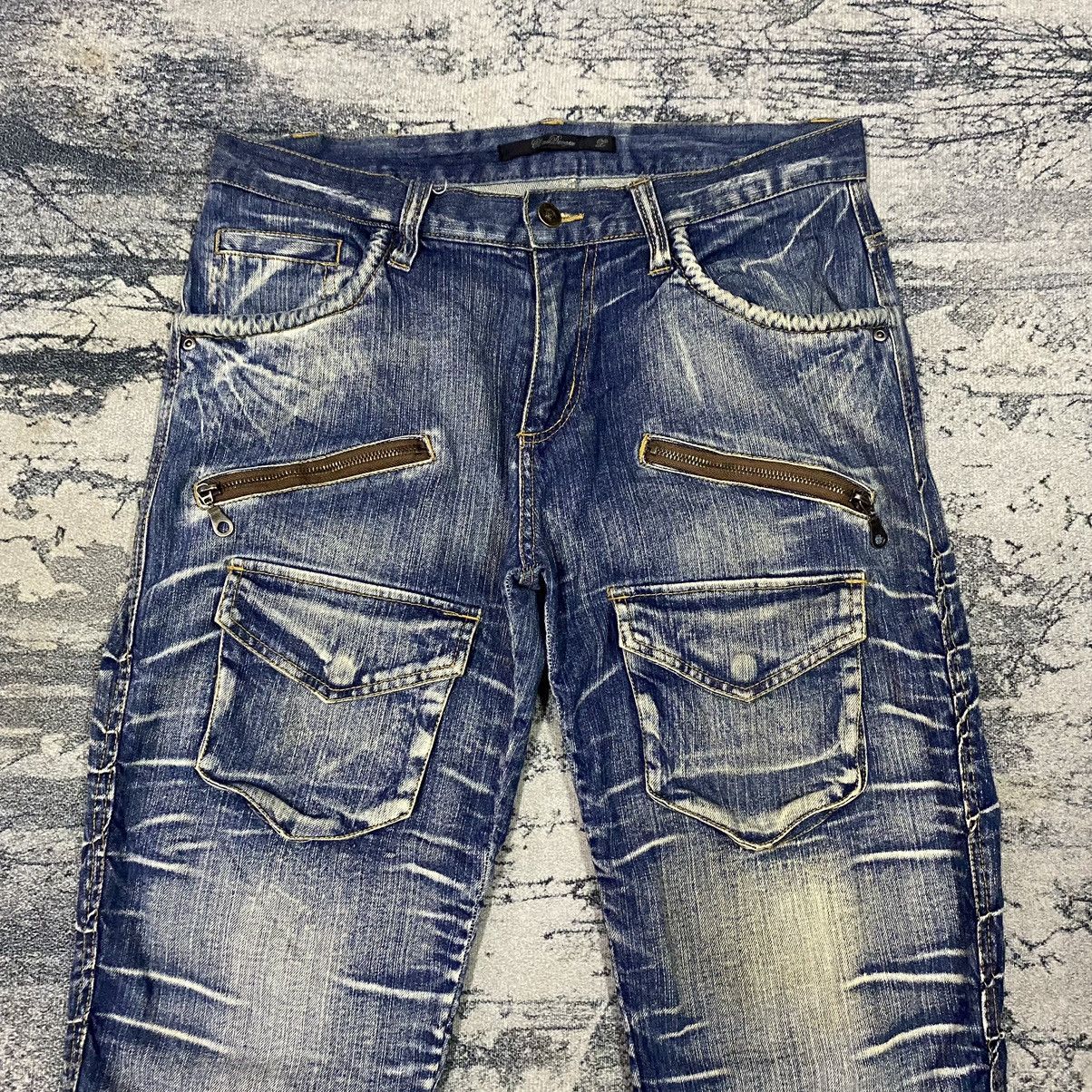 If Six Was Nine × Japanese Brand × Vintage Vintage Japan Zipper 3D Picket Curve Leg Denim Jeans Size US 33 - 2 Thumbnail