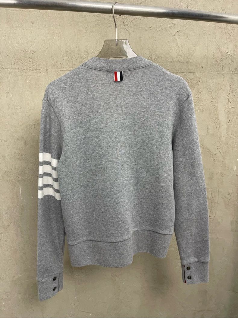 Thom Browne Thom browne Gray four-striped knitted cardigan jacket 2504- Size XS / US 0-2 / IT 36-38 - 2 Thumbnail