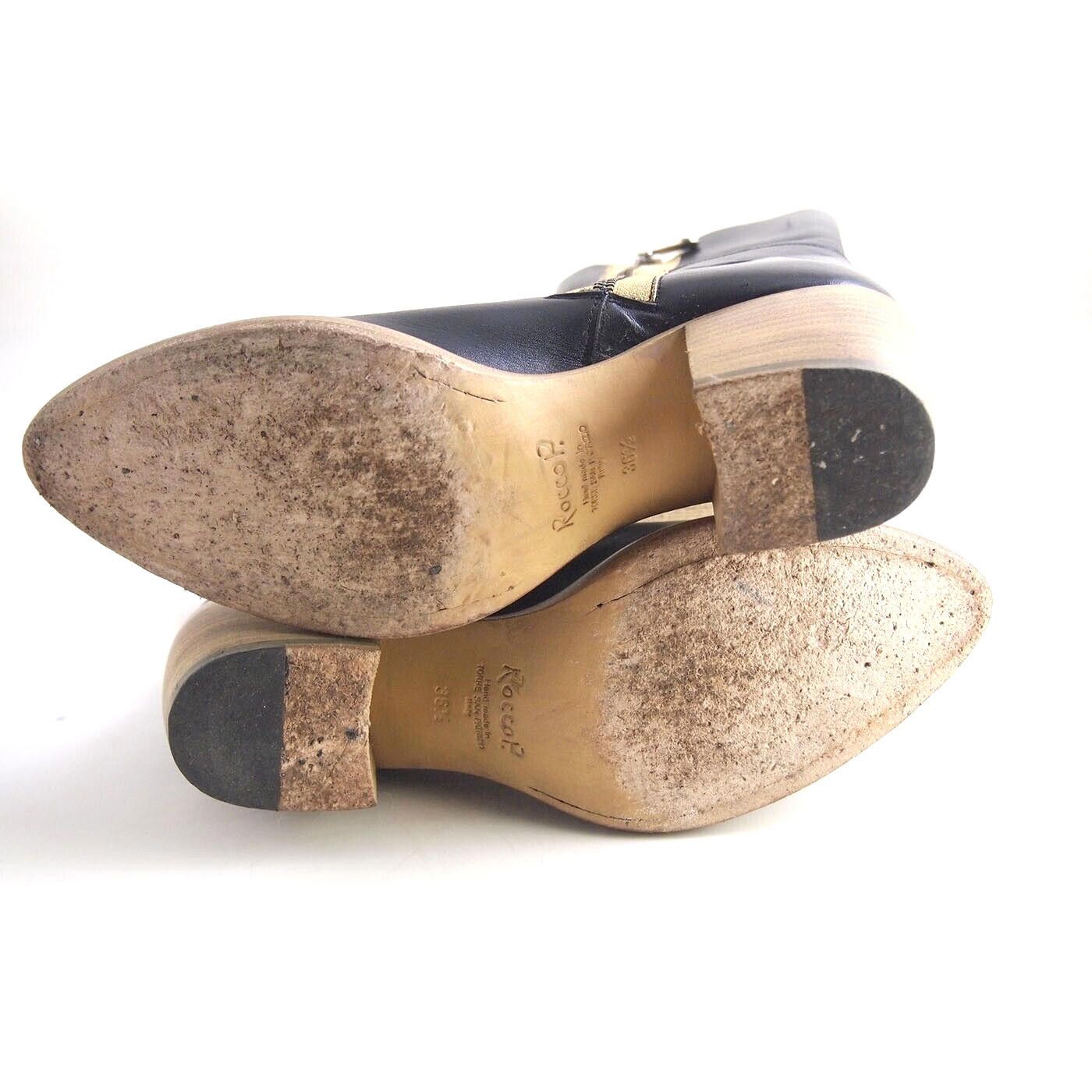 RoccoP Rocco P Ankle Boots Mid Heel Black Leather US 6.5 EU 36.5 Size US 6.5 / IT 36.5 - 7 Thumbnail