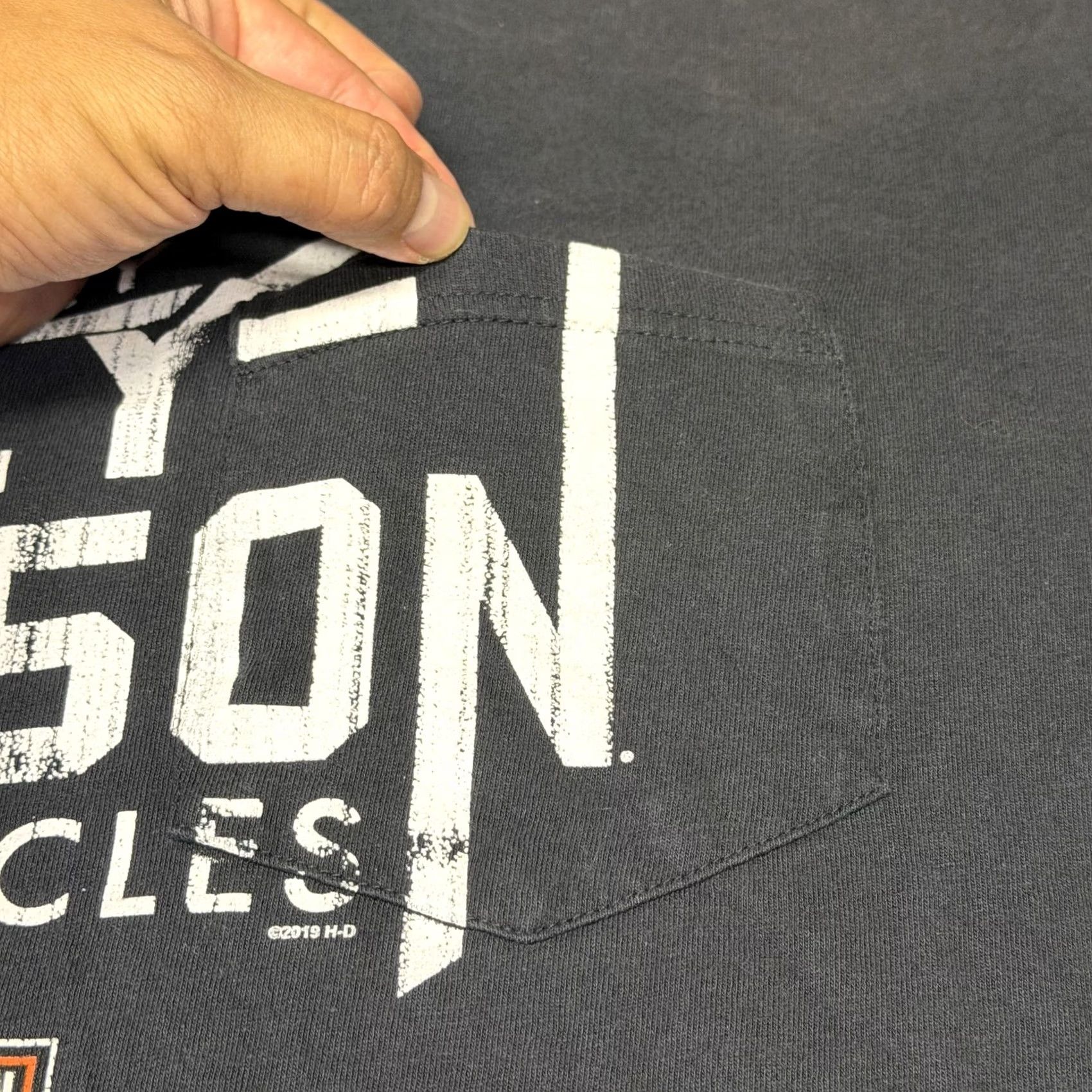 Harley Davidson Harley-Davidson Shirt Mens 2XL Gray Pocket Barnett El Paso Texas Motorcycle Tee Size US XXL / EU 58 / 5 - 3 Thumbnail