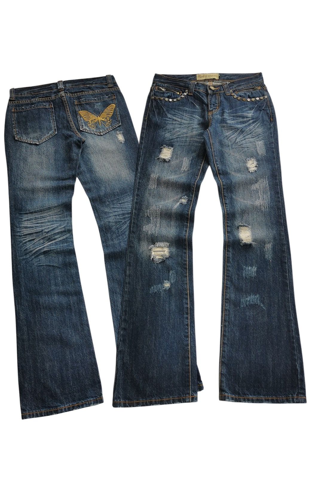 Japanese Brand Bootcut Butterfly Eight by Gold Label Jeans Kapital insp Size US 30 / EU 46 - 1 Thumbnail