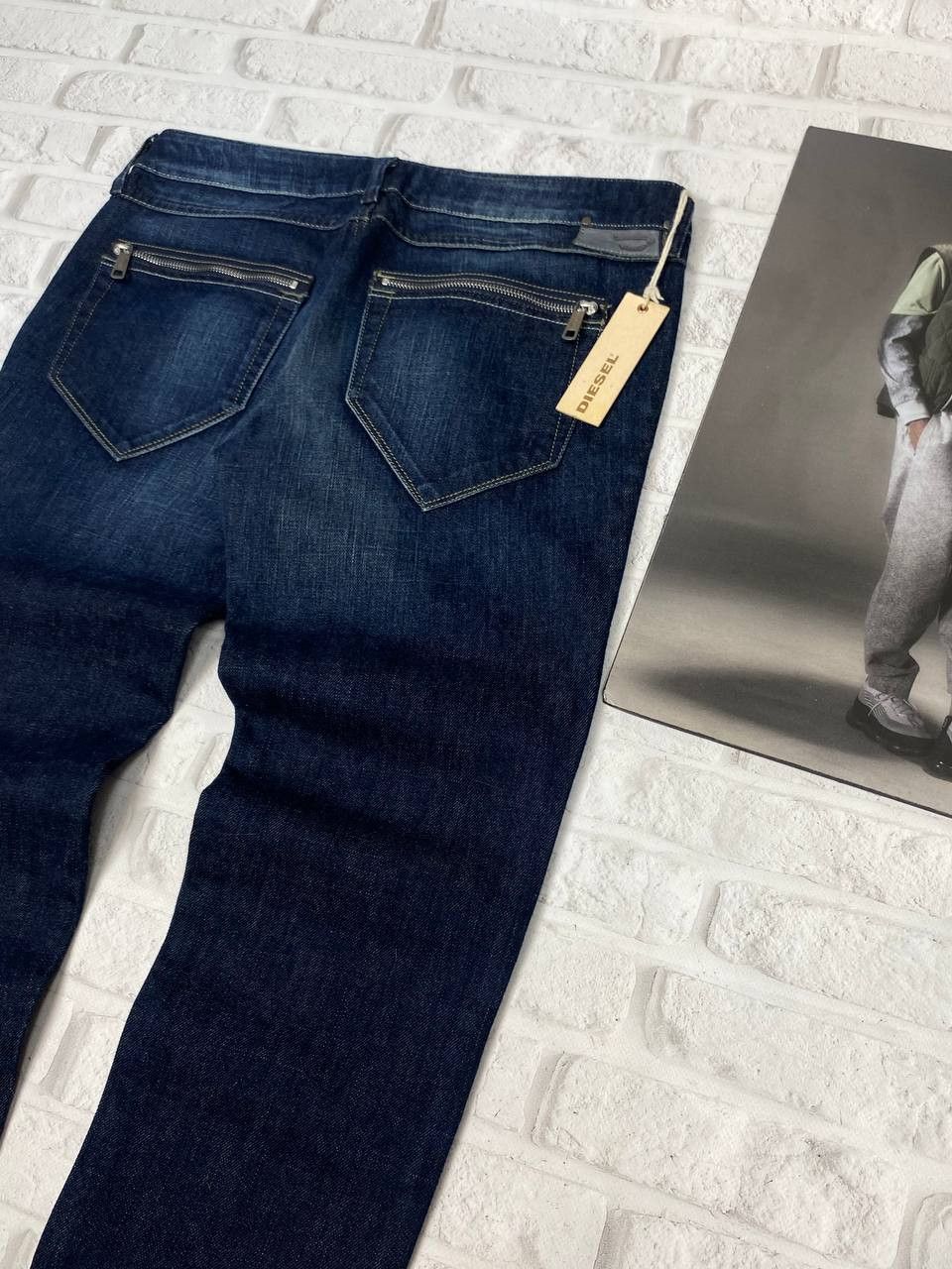 Diesel NEW Diesel Jeans Mens Washed Slim Tapered Zipper Pockets Y2K Size US 31 - 4 Thumbnail