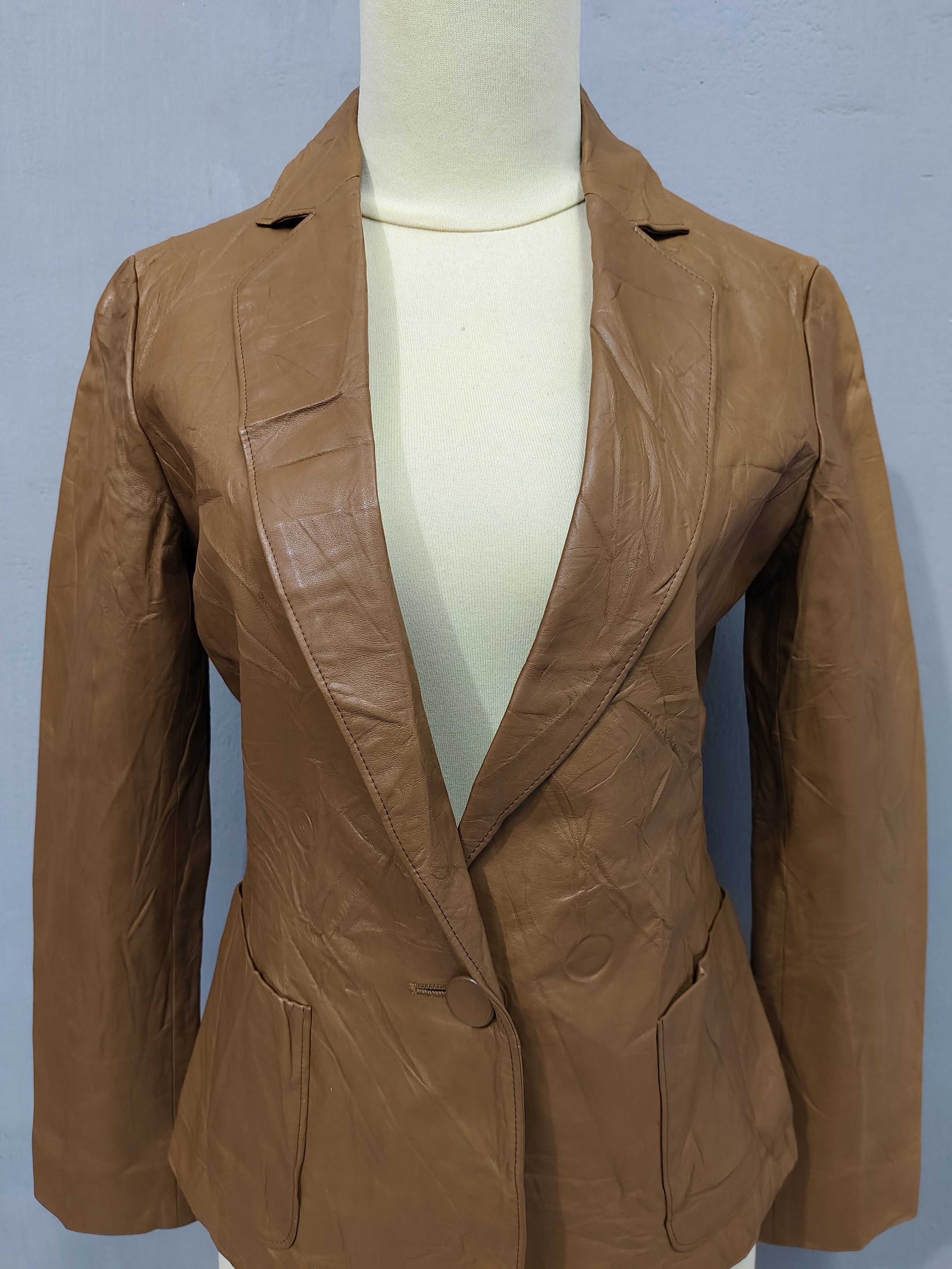 Junko Shimada 49AV Junko Shimada-Minimalist Sheepskin Leather Blazer Jacke Size M / US 6-8 / IT 42-44 - 3 Thumbnail