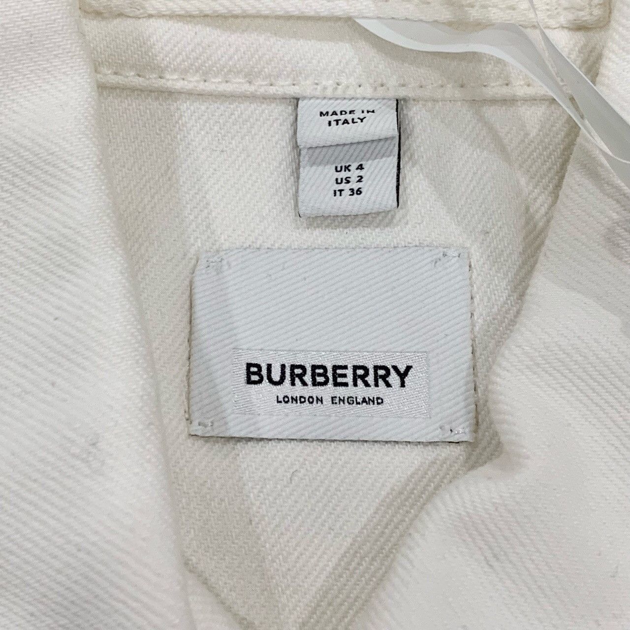 Burberry Burberry Leather-Paneled White Collar Denim Jacket Size XS / US 0-2 / IT 36-38 - 6 Thumbnail