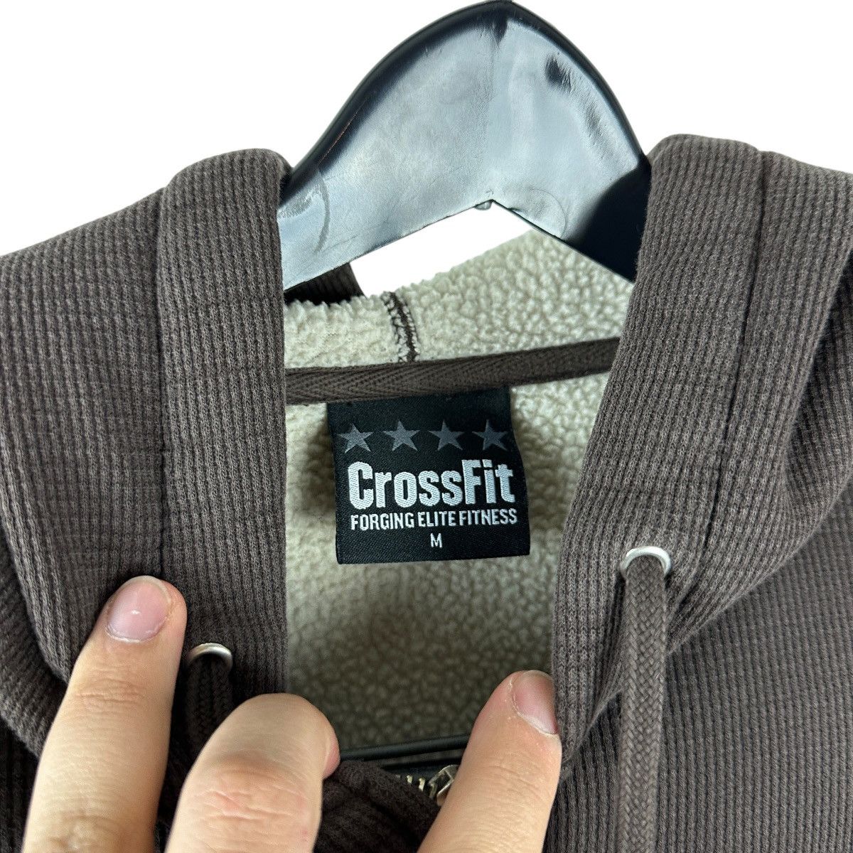 Vintage Vintage Y2K CrossFit Waffle Knit Sherpa Lined Hoodie Size US M / EU 48-50 / 2 - 7 Thumbnail