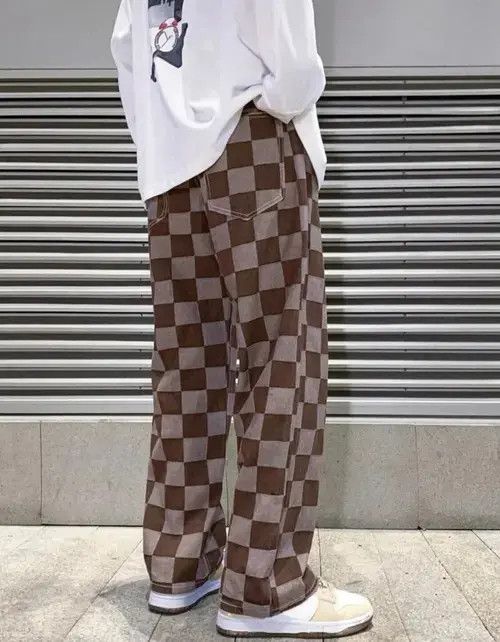 Japanese Brand × Jean Men Checker Print Boyfriend Jeans Size US 32 / EU 48 - 3 Thumbnail