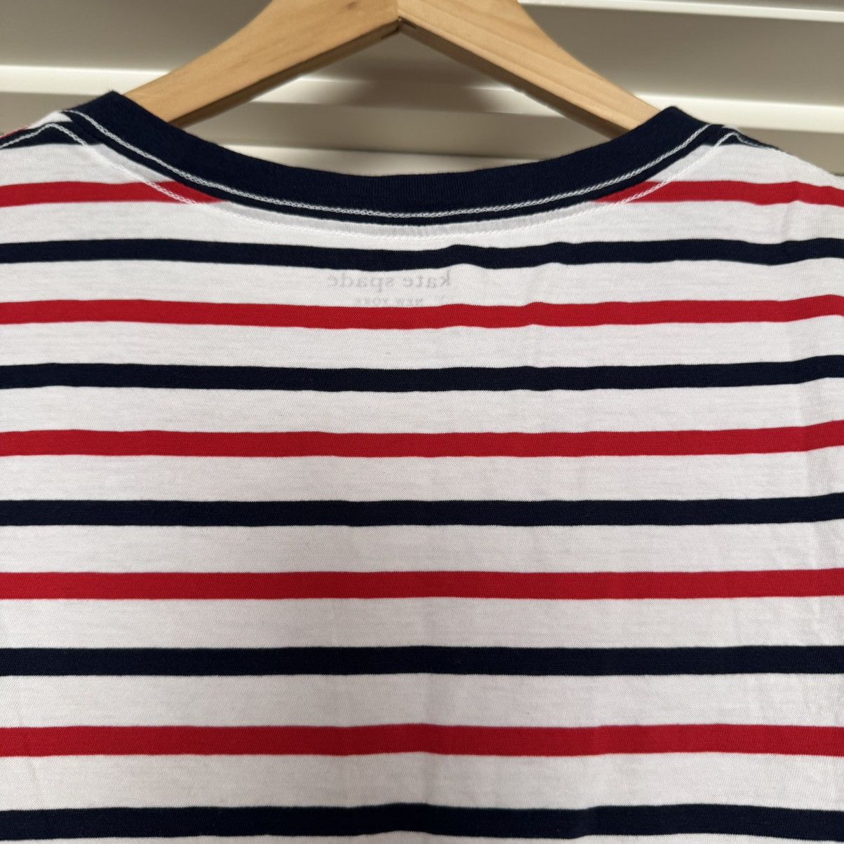 Kate Spade New logo White Red Striped T-Shirt ❣️ Size S / US 4 / IT 40 - 12 Thumbnail