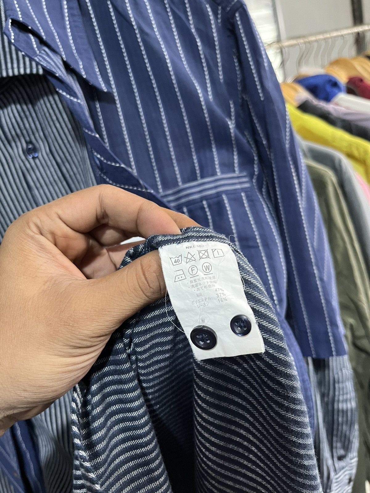 Kansai Yamamoto Kansai yamamoto hybrid striped double layer button shirt Size US M / EU 48-50 / 2 - 9 Thumbnail