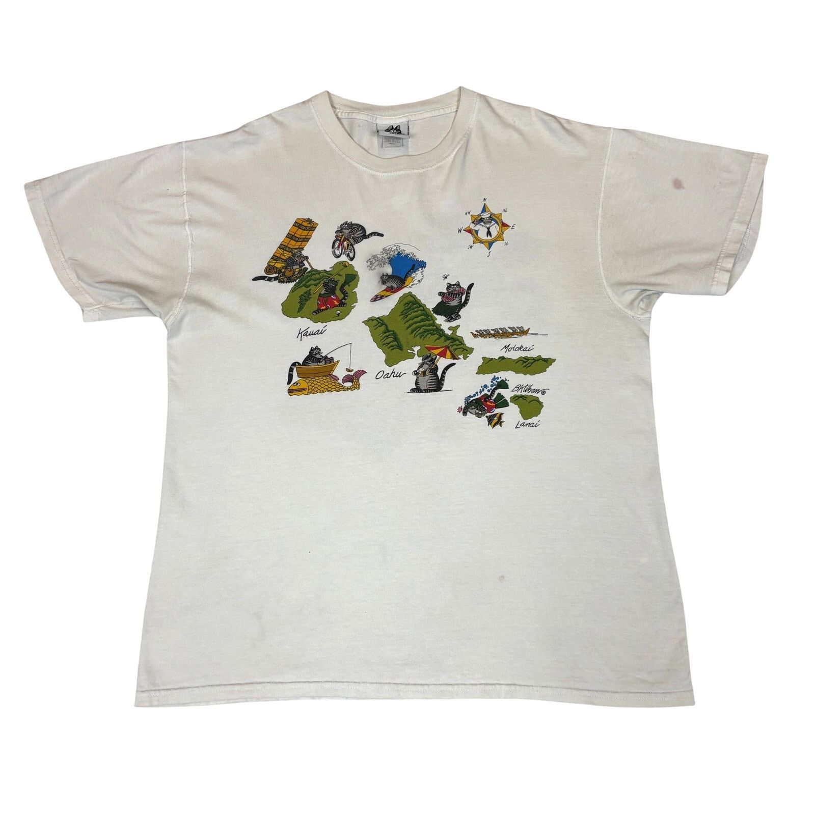 Vintage Vintage B Kliban Cats Hawaiian Islands Shirt Large 80s 90s Size US L / EU 52-54 / 3 - 1 Thumbnail