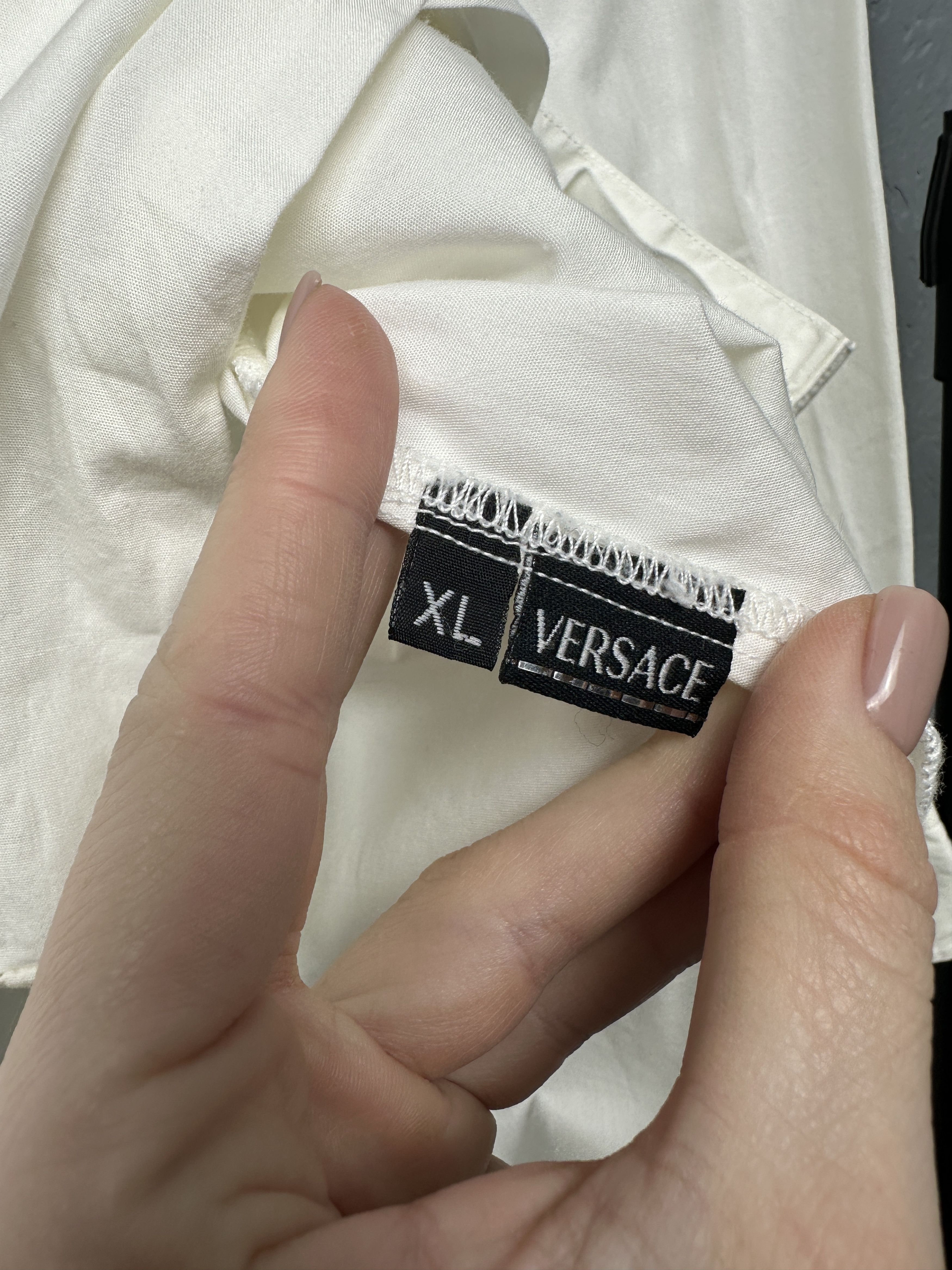 Versace × Vintage Versace Sport Vintage Mens Long Sleeve White Shirt Size US XL / EU 56 / 4 - 6 Thumbnail