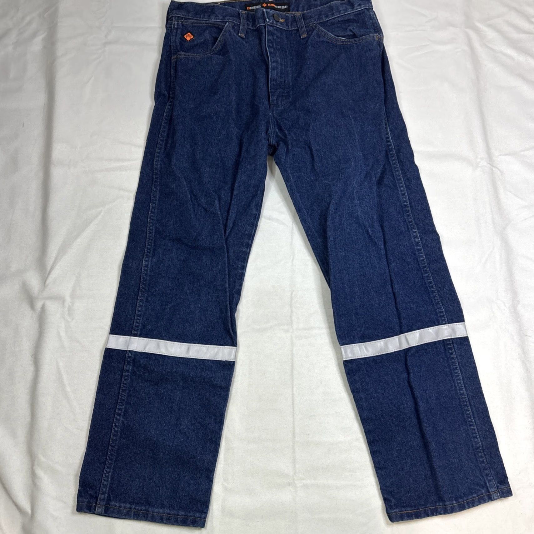 Wrangler Wrangler Jeans Mens 34x32 Blue FR13MWZ Cowboy Denim Western Welder FR Jeans Cowboy Cut Tapered Mens Blue 34x32 Wrangler 13MWZ Size US 34 / EU 50 - 7 Thumbnail