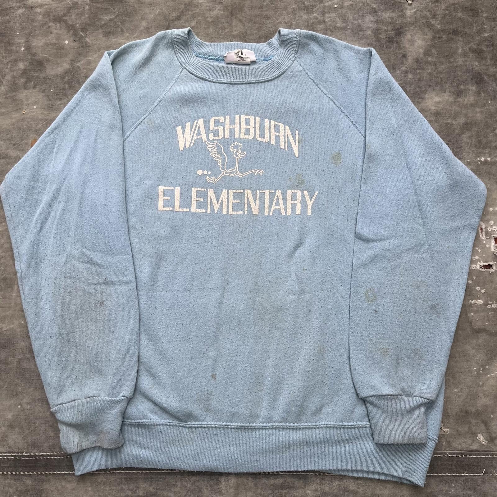 Vintage Vintage 1980s Washburn Elementary Road Runner Sweatshirt Size US L / EU 52-54 / 3 - 1 Thumbnail