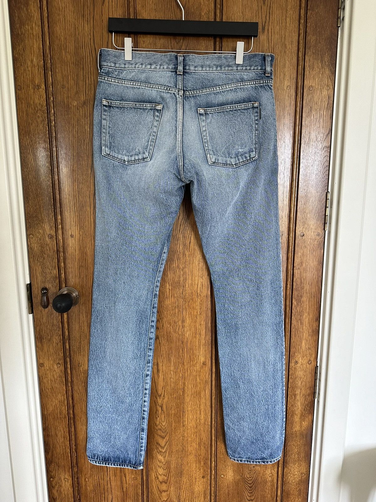 Saint Laurent Paris SS20 Saint Laurent distressed blue crash slim jeans 31 rip Size US 31 - 19 Thumbnail
