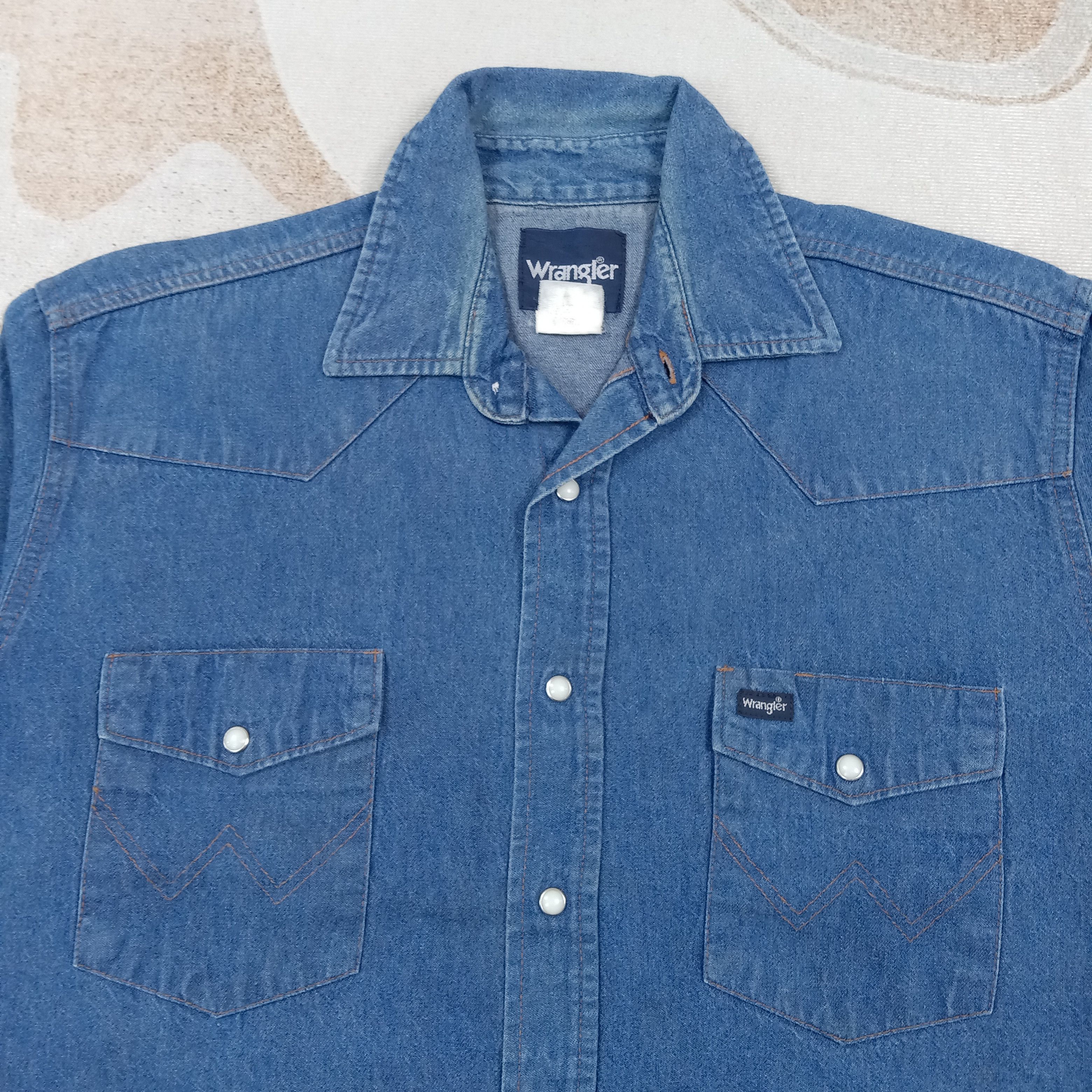 Wrangler Wrangler American Denim Shirt Button Up C276N23 Size US L / EU 52-54 / 3 - 2 Thumbnail