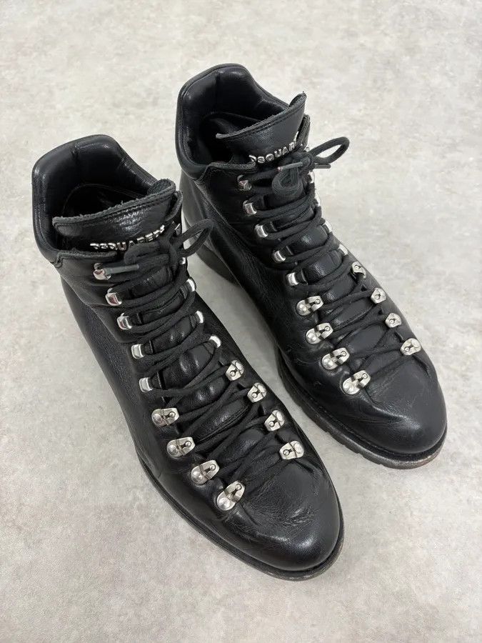 Dsquared2 2000s Dsquared2 Black Leather Hiking Boots Size US 11 / EU 44 - 4 Thumbnail