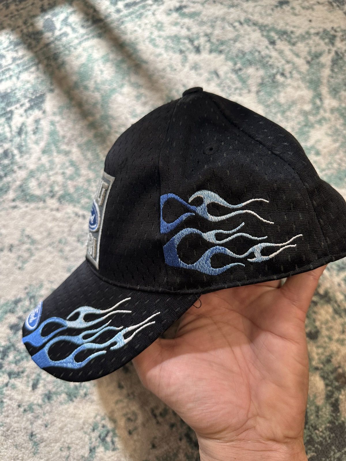 Ford × Vintage Vintage Ford Racing Black and Blue Flames Fire Baseball Cap Size ONE SIZE - 9 Thumbnail