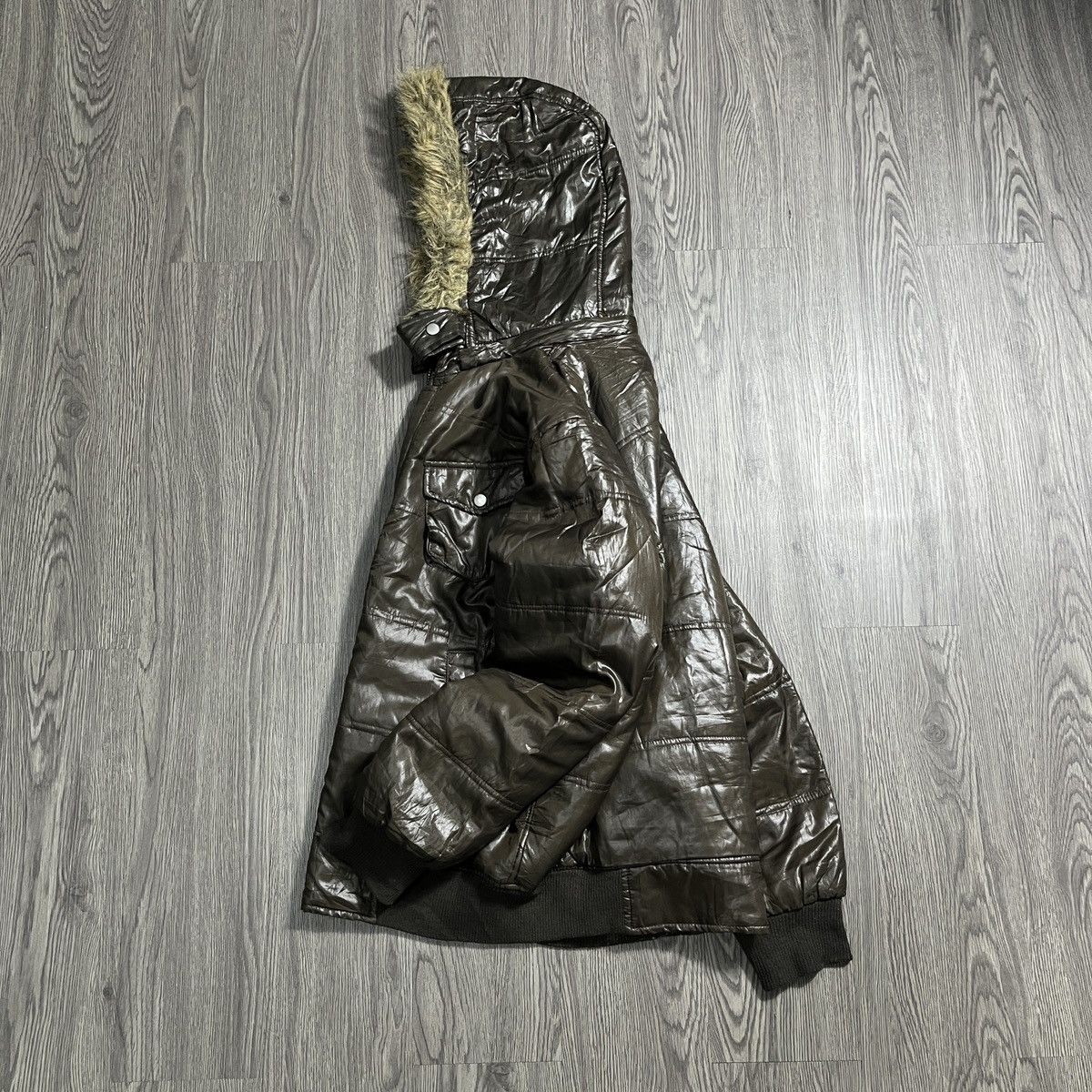 If Six Was Nine × Japanese Brand × Le Grande Bleu (L.G.B.) H.C.M HOMME - 2000's Style Fur Metalic Brown Bomber Jacket Size US L / EU 52-54 / 3 - 10 Thumbnail