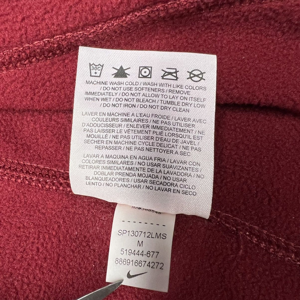 Nike Nike Hoodie Red Therma-Fit Zip Sweatshirt Sweater Fleece Size US M / EU 48-50 / 2 - 14 Thumbnail
