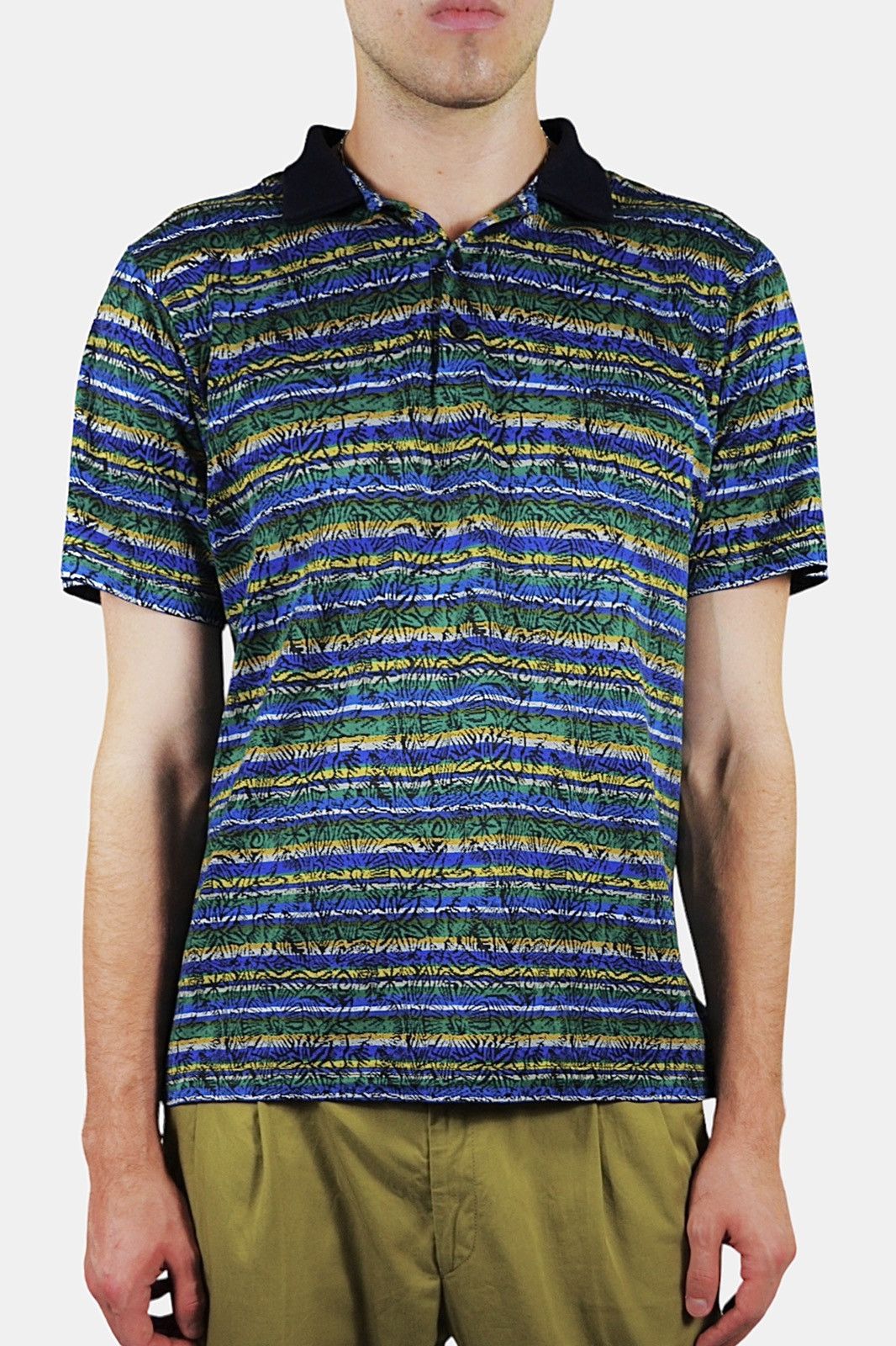 Missoni 90s Missoni Sport Knit Floral Striped Polo Shirt Size US L / EU 52-54 / 3 - 3 Thumbnail