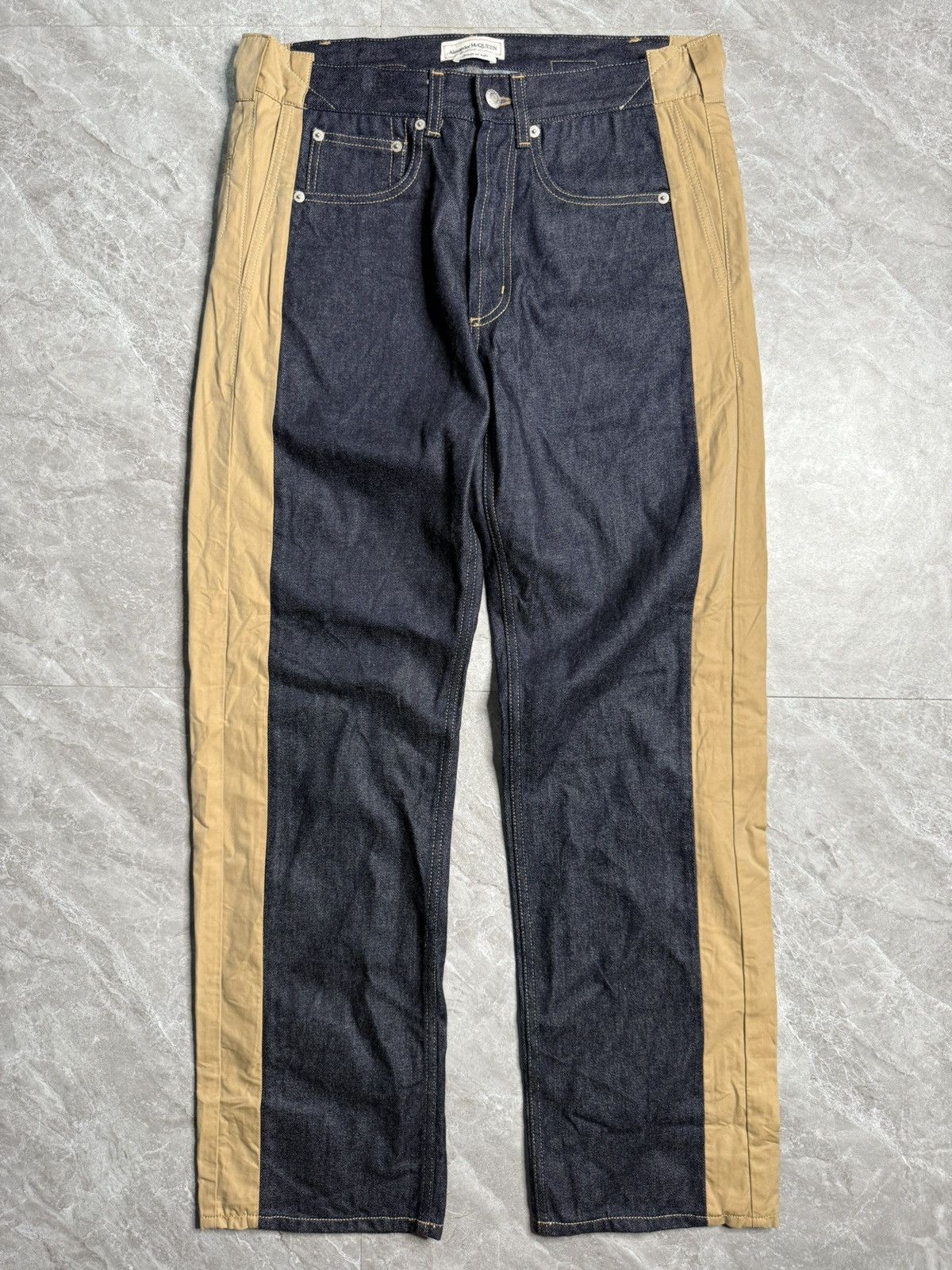 Alexander McQueen Alexander Mcqueen F/W 19 Hybrid Blue Gabardine Panel Jeans Size US 32 / EU 48 - 4 Thumbnail
