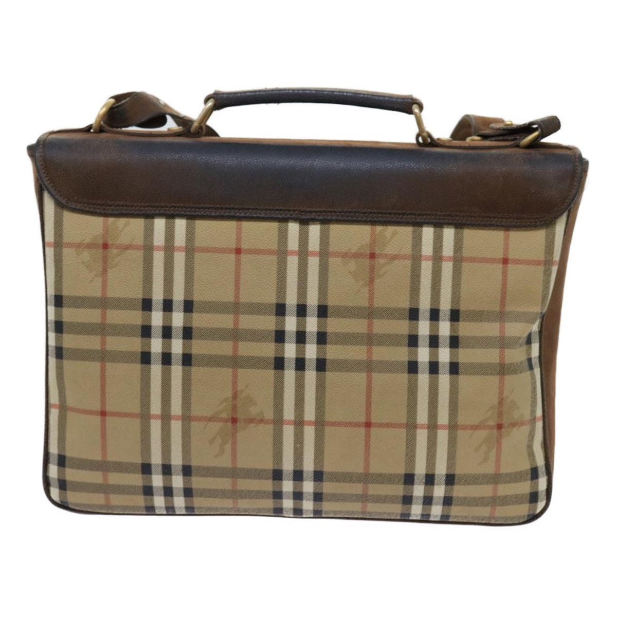 Burberry Burberry Nova Check Business Bag Pvc Leather Beige Size ONE SIZE - 2 Thumbnail