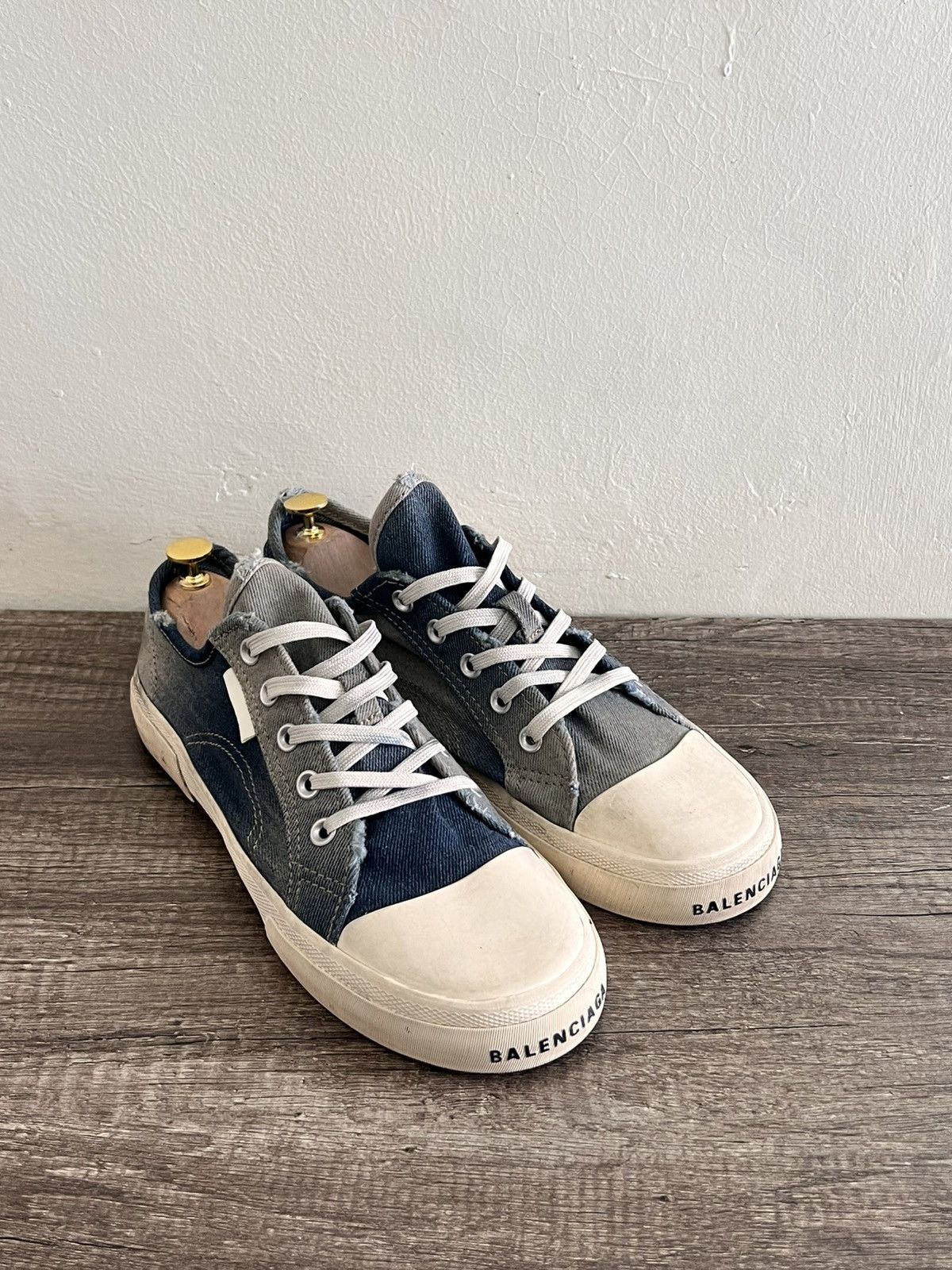 Balenciaga Denim Distressed Sneakers Size US 10 / EU 43 - 1 Thumbnail
