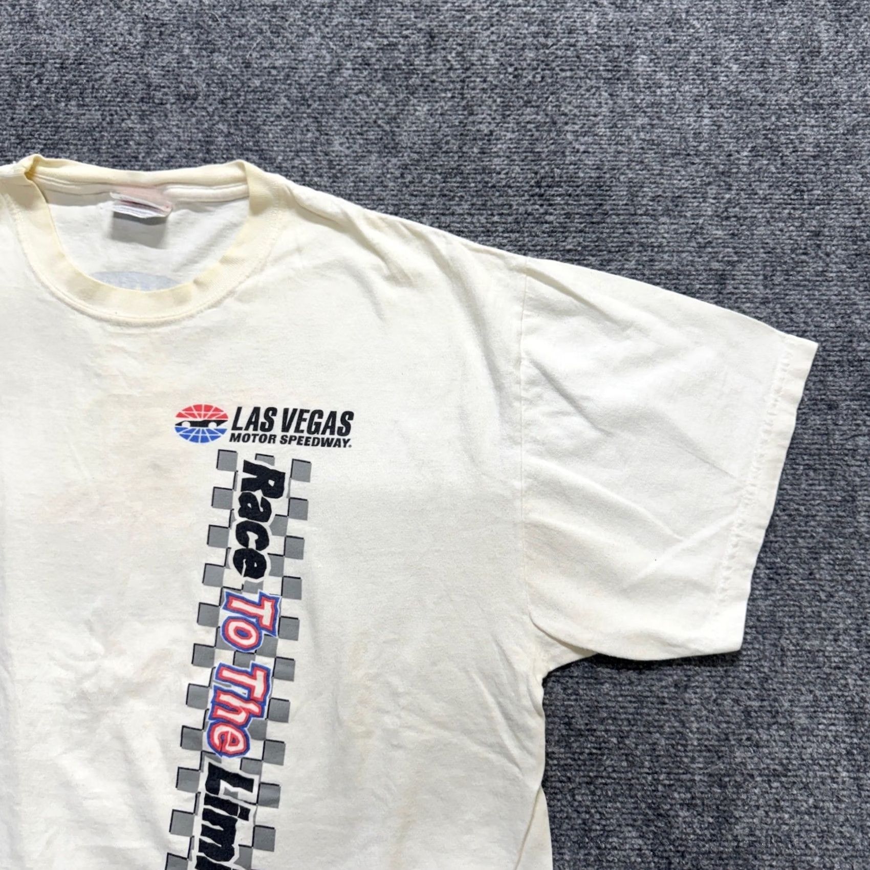 Hanes Hanes Las Vegas T-Shirt Men's XL White Cotton Motor Speedway Race To The Limit XS? Size US XL / EU 56 / 4 - 7 Thumbnail