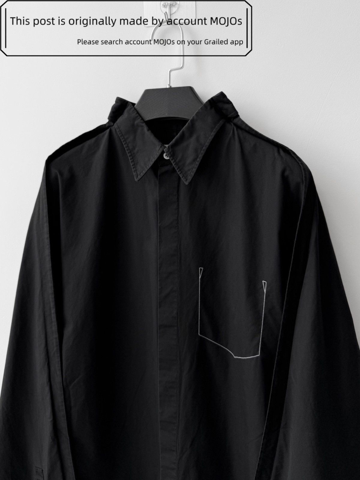 Maison Margiela Sz 38 Maison Margiela 19AW White Stitch Pocket Black Shirt Size US M / EU 48-50 / 2 - 4 Thumbnail