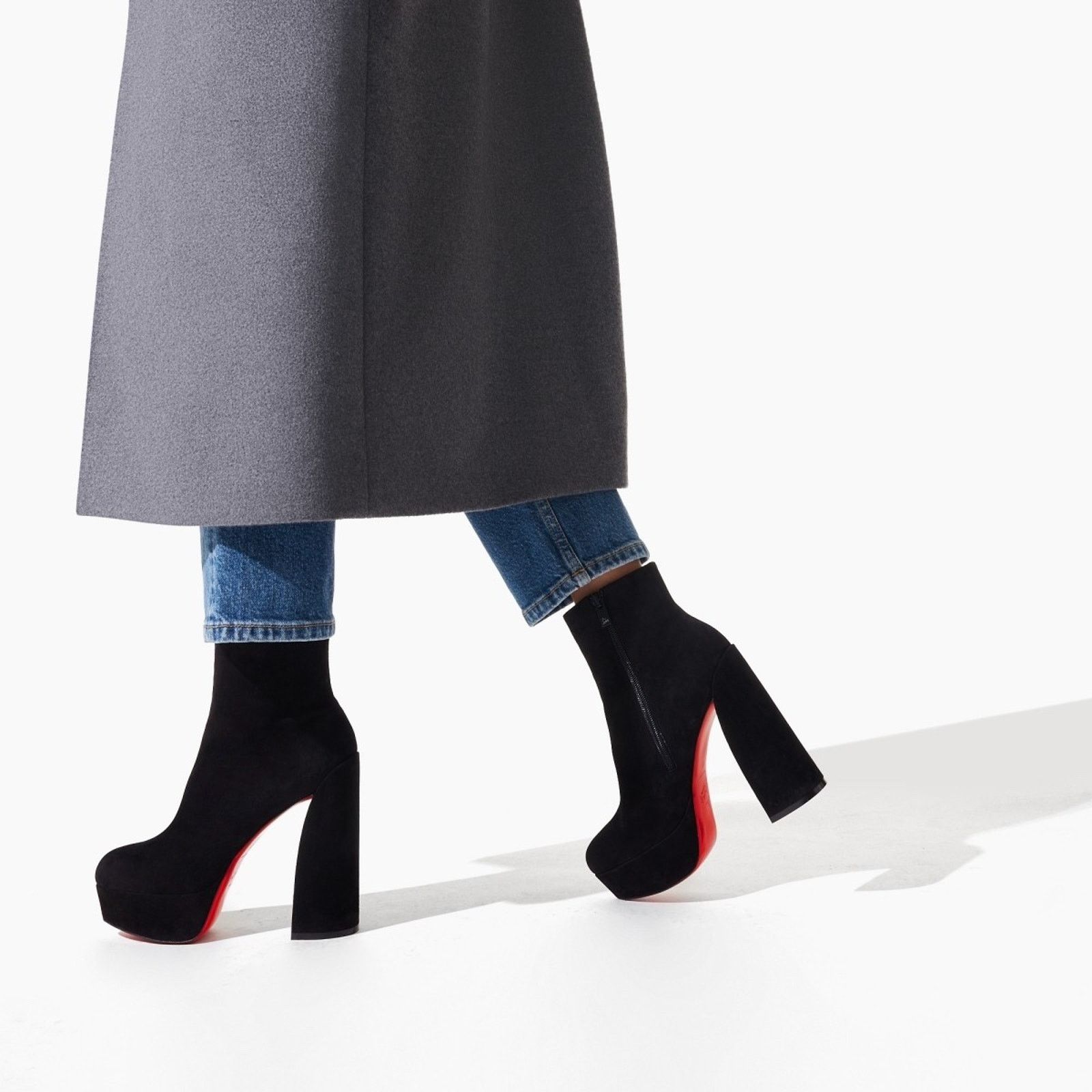 Christian Louboutin Christian Louboutin Movida Booty 130 Black Suede Bootie 40.5 Size US 10.5 / IT 40.5 - 5 Thumbnail