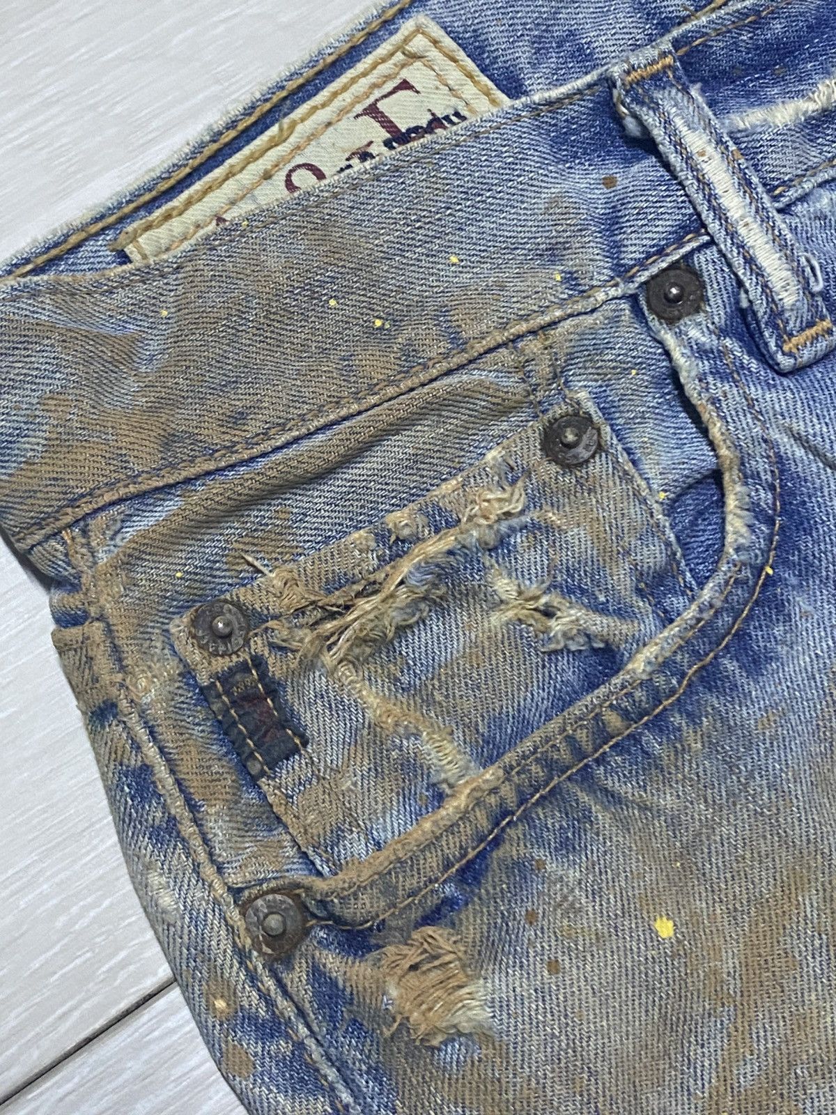 Seditionaries Vintage Handcraft Ambercrombie And Fitch Mud Wash Baggy Jean Size US 32 / EU 48 - 15 Thumbnail
