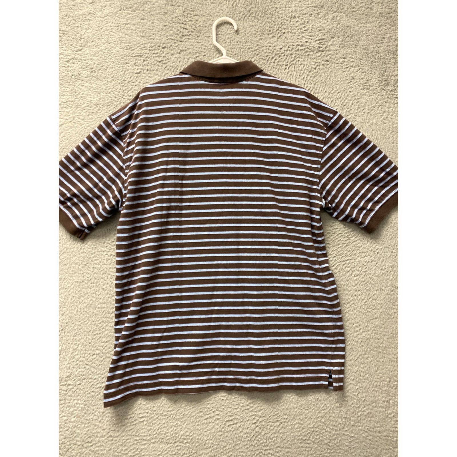 Tommy Hilfiger TOMMY HILFIGER Polo Shirt Mens 2XL Brown Striped Short Sleeve Casual Preppy Golf Size US XXL / EU 58 / 5 - 7 Thumbnail