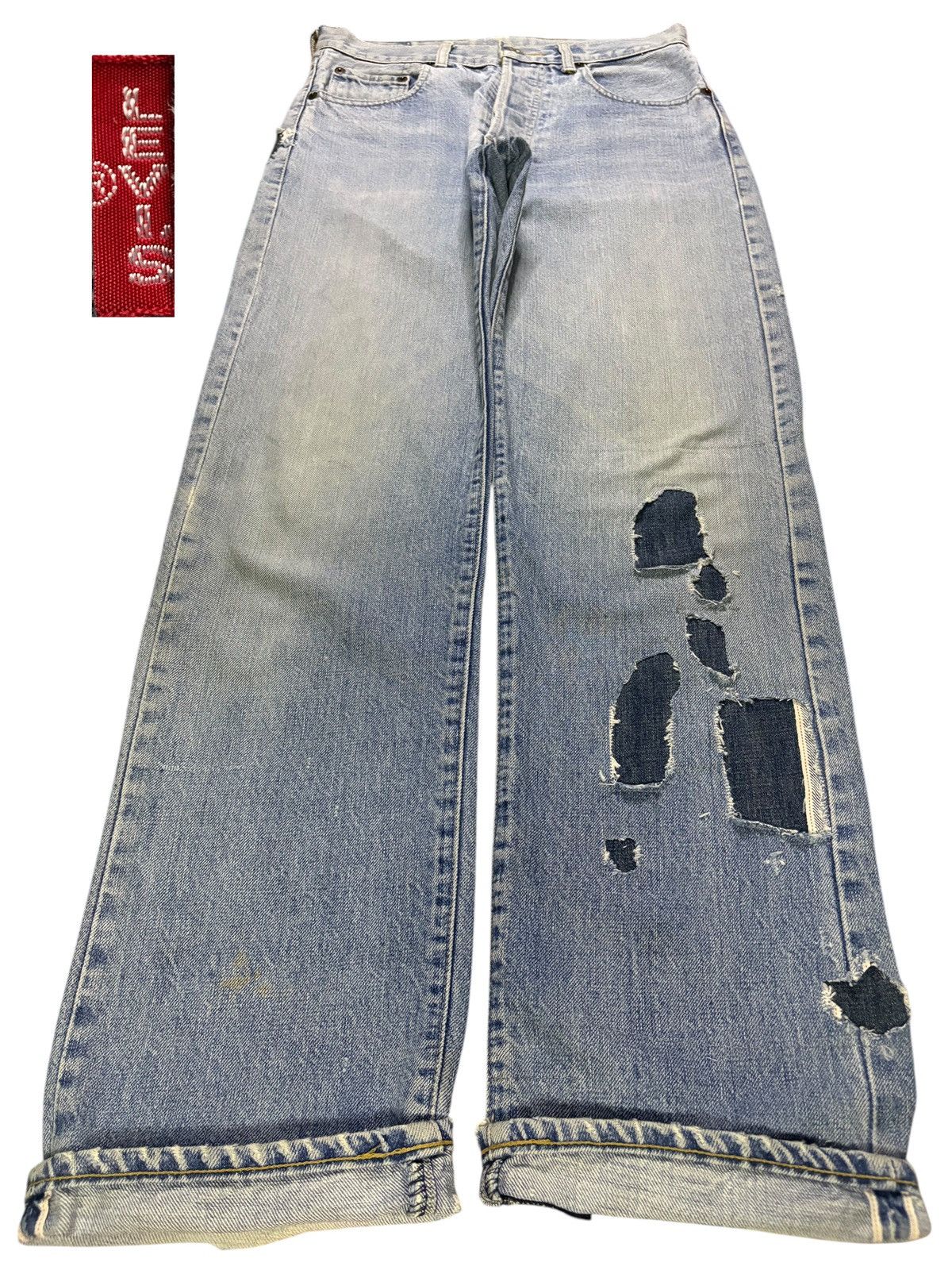 Levi's Vintage 80s Levis 503BXX Big E Selvedge Mud Wash Loose Jeans Size US 29 - 1 Thumbnail