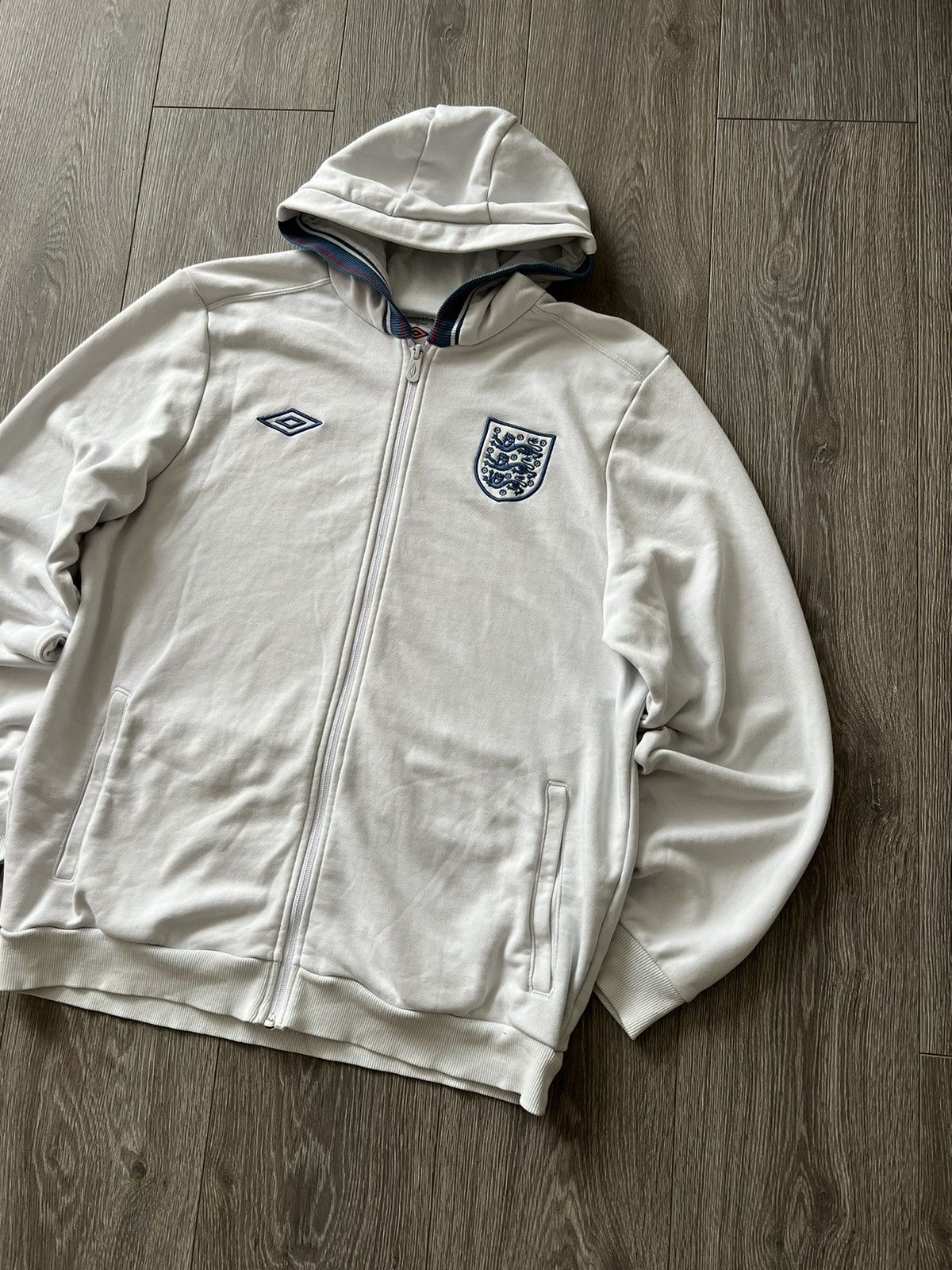 Umbro × Vintage Vintage Umbro England Football Hoodie Soccer Jersey Size US XL / EU 56 / 4 - 3 Thumbnail