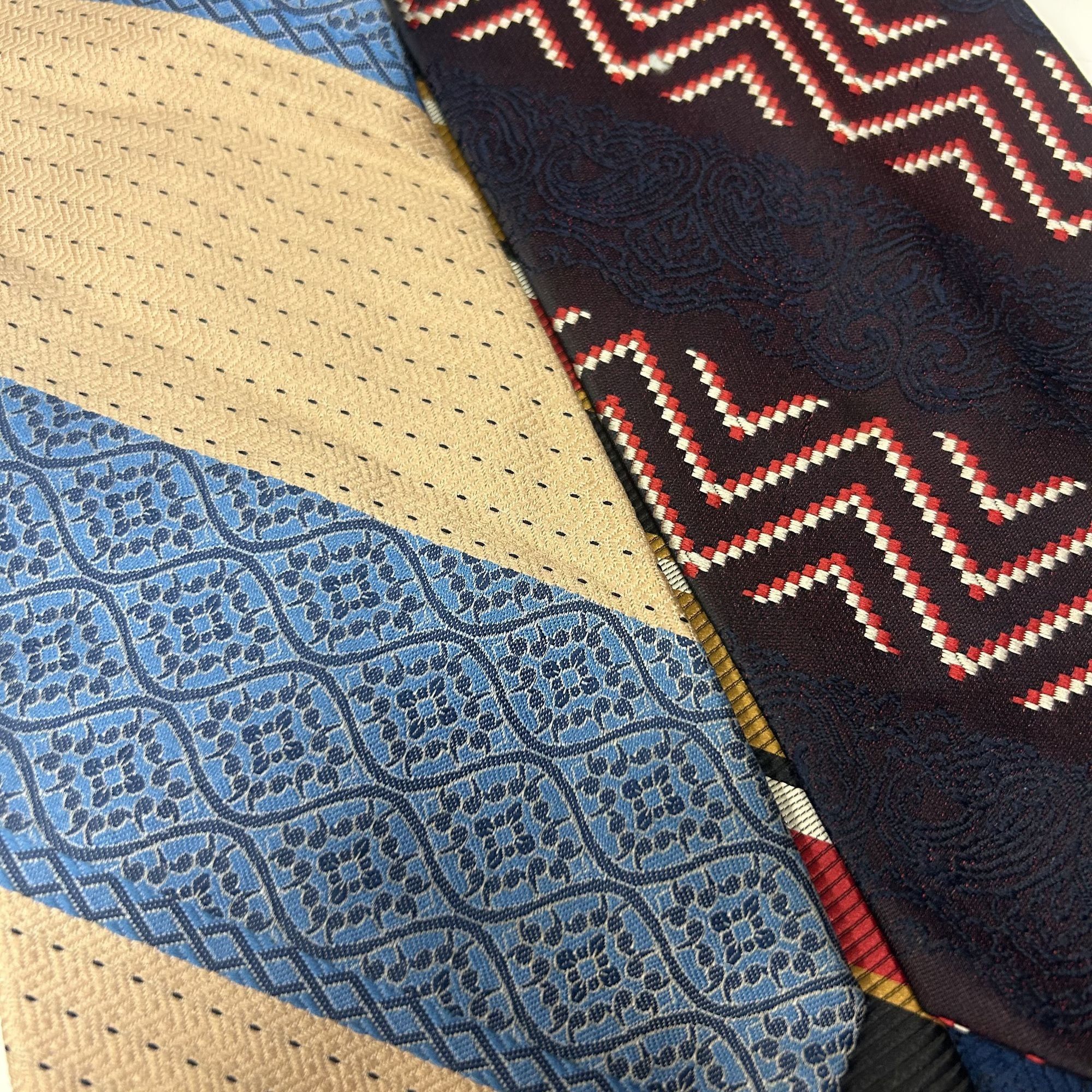 Other 4 pc 70's DISCO Necktie LOT MoD RETRO Wide TEXTURED Neck Tie Size ONE SIZE - 4 Thumbnail