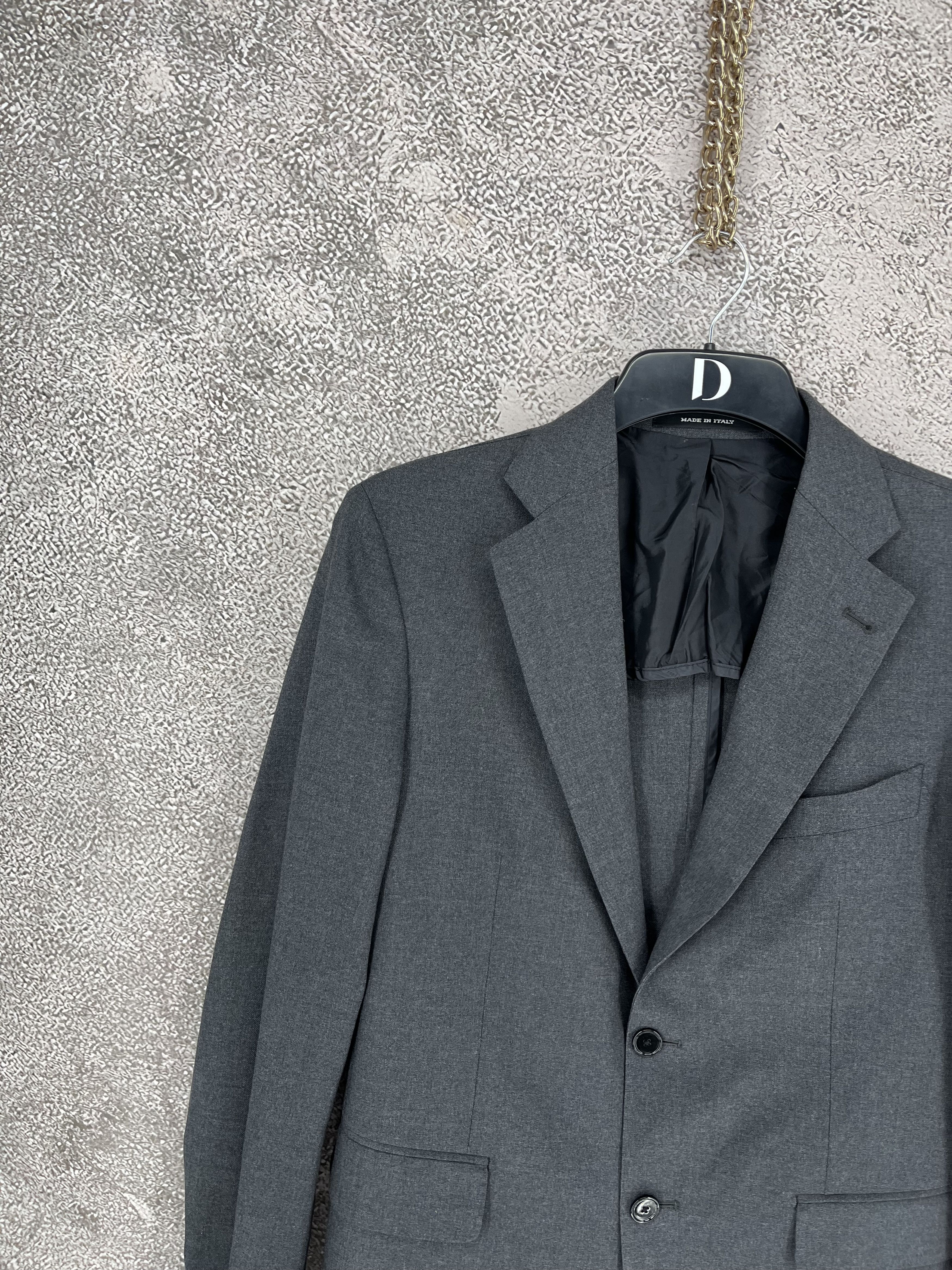 Vintage Tagliatore Virgin Wool Grey Checkered Blazer Made In Italy Size 46R - 4 Thumbnail