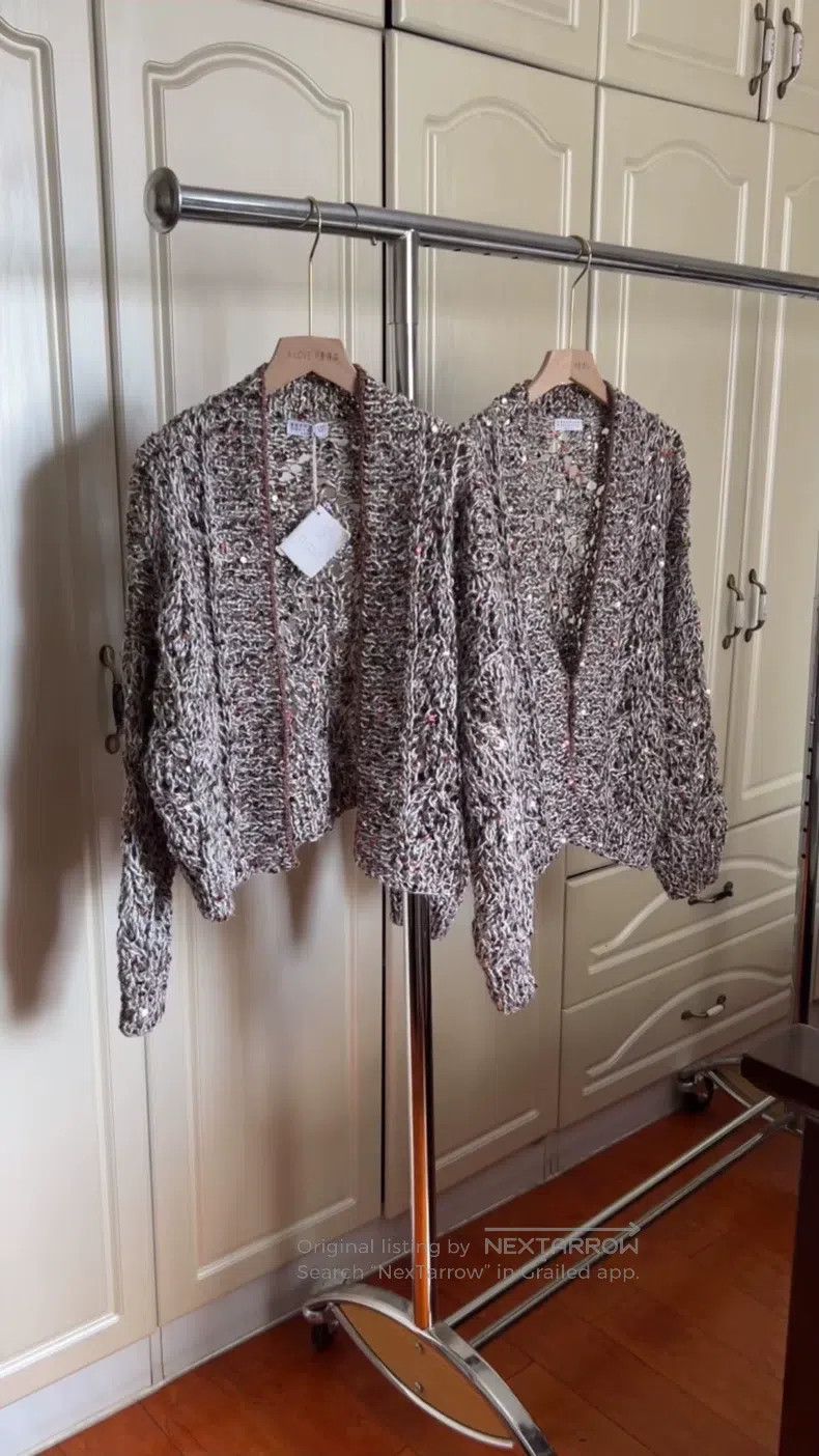 Brunello Cucinelli Brunello Cucinelli Colorful Full Sequin Knit Cardigan Size S / US 4 / IT 40 - 1 Thumbnail