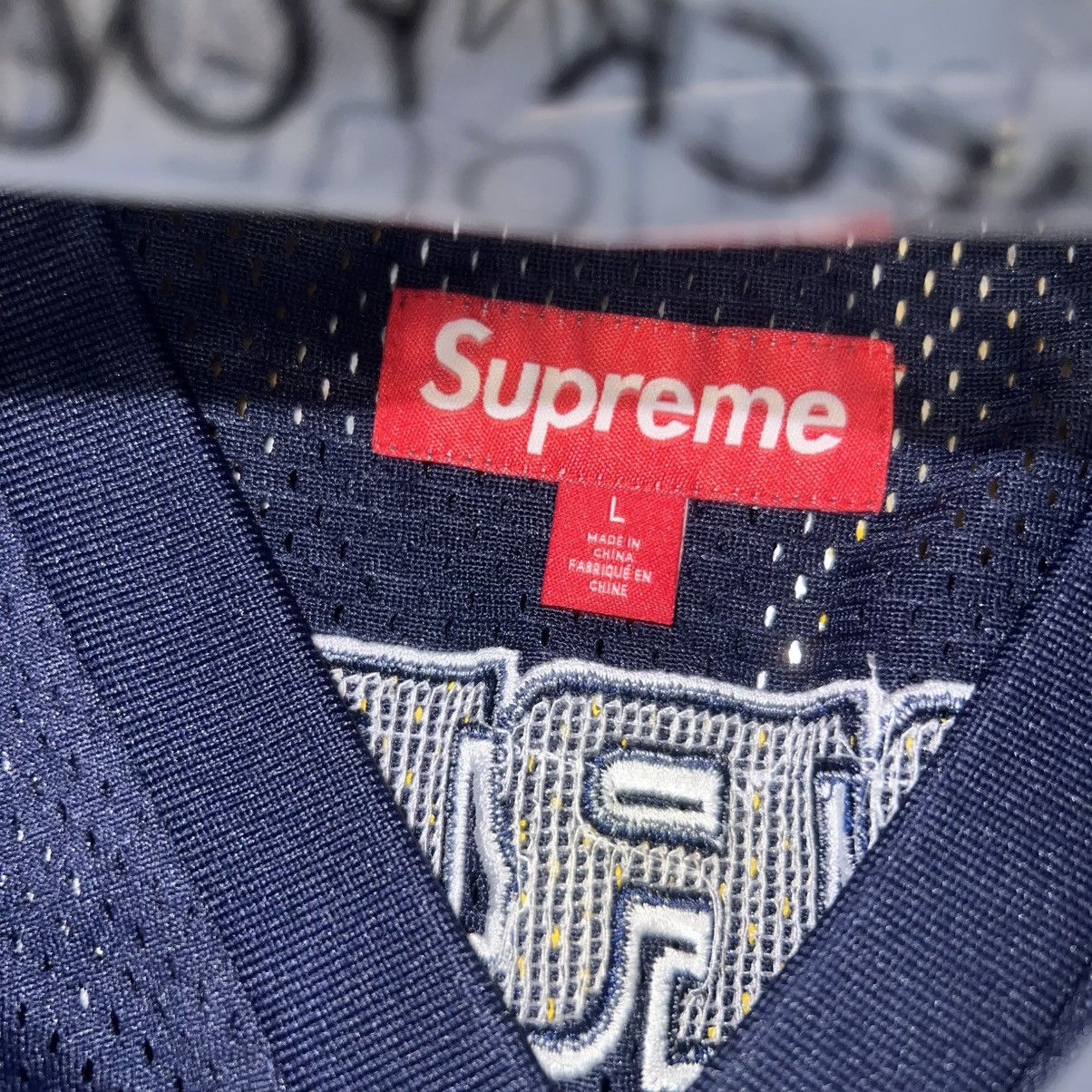 Supreme In-Hand Supreme Sequin Football Jersey Navy Size: Large Size US L / EU 52-54 / 3 - 5 Thumbnail