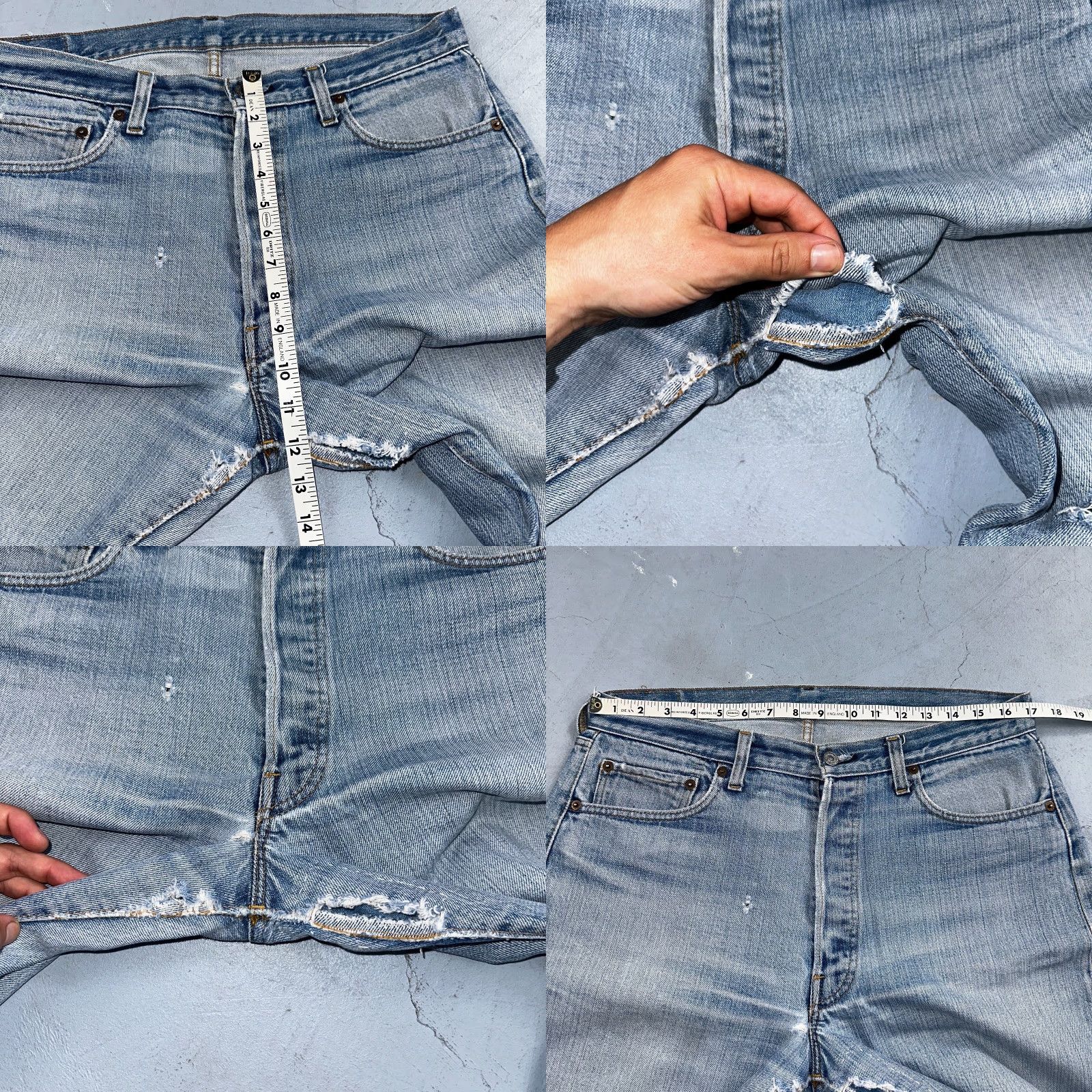 Levi's VINTAGE Levi's 501 Jeans Mens 36x36 Light Wash 80s USA Straight Distressed Cotton Core Size US 36 / EU 52 - 8 Thumbnail
