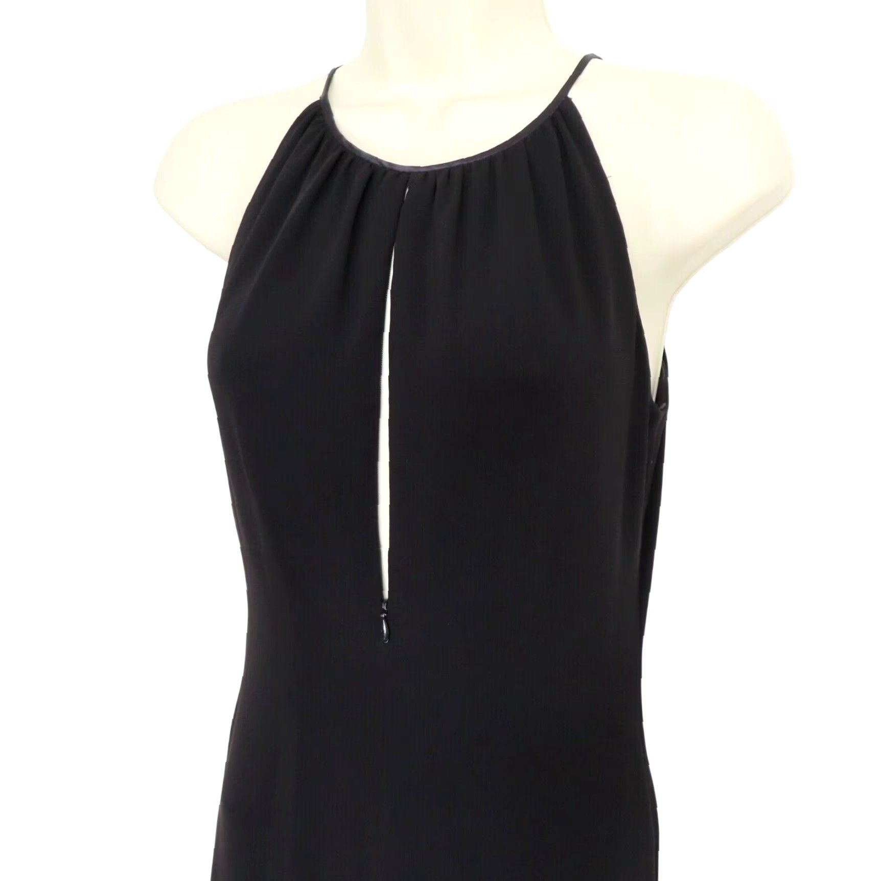 Vintage Tahari Womens 2 Zipper Keyhole Front Solid Black Sleeveless Sheath Dress Gown Size XS / US 0-2 / IT 36-38 - 2 Thumbnail
