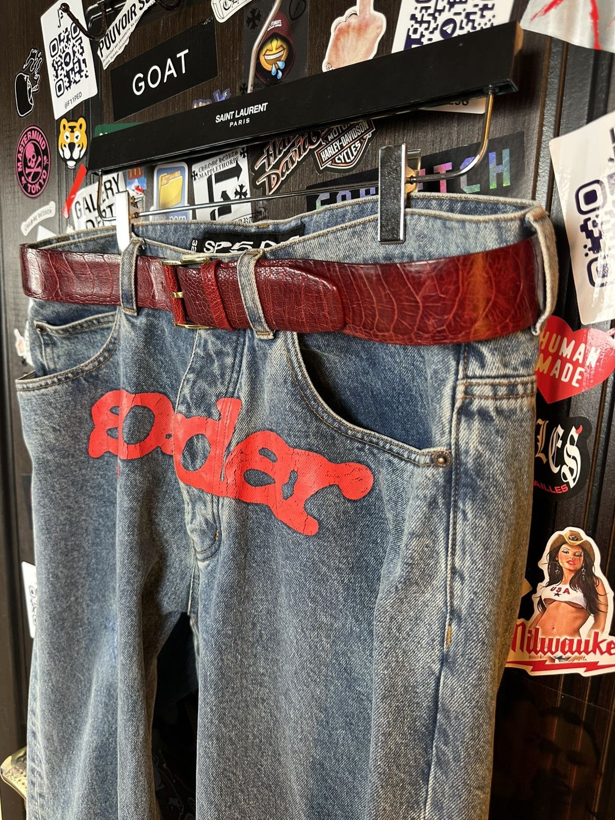 Sp5der Spider Worldwide “Spider” V3 Indigo Denim Jeans Size US 32 / EU 48 - 6 Thumbnail