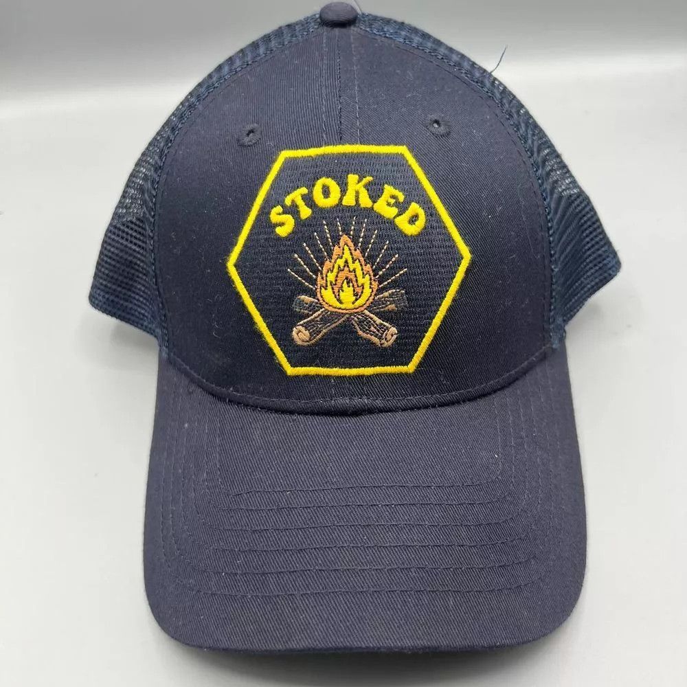 Other Stoked Trucker Hat Men Black Blue Sun & Stone Snap Back Cap Size ONE SIZE - 1 Thumbnail
