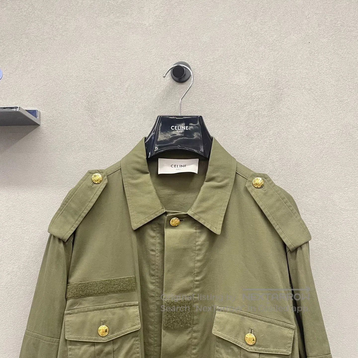 Celine Celine Military Green Coat. Size S / US 4 / IT 40 - 4 Thumbnail