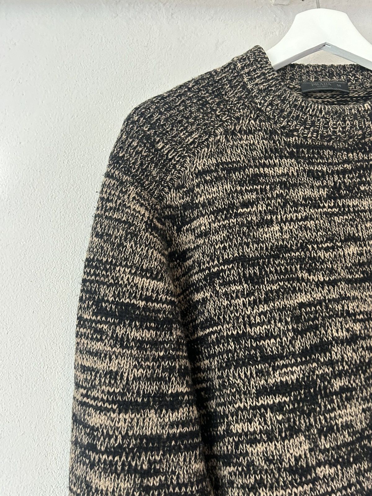 Prada Black/Beige Marbled Wool-Cashmere Blend Knit Sweater Size US M / EU 48-50 / 2 - 6 Thumbnail