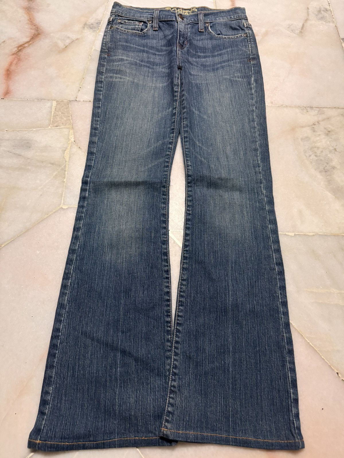 Japanese Brand VINTAGE 1990s BELL BOTTOM BOOTCUT ABERCROMBIE WHISKERS Size US 27 - 3 Thumbnail