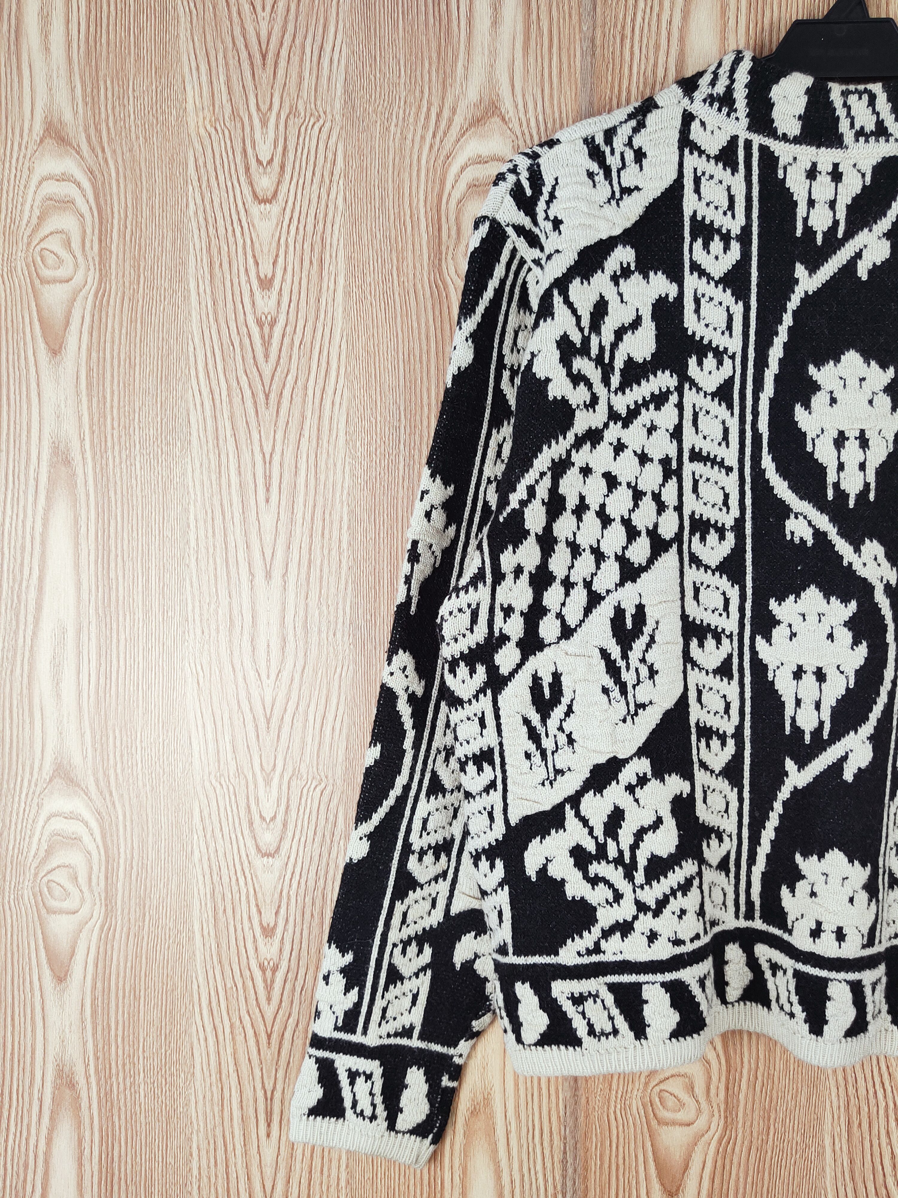 Japanese Brand × Vintage Pleuvoir Black Cream Knitwear Sweatshirts #W031 Size US S / EU 44-46 / 1 - 8 Thumbnail