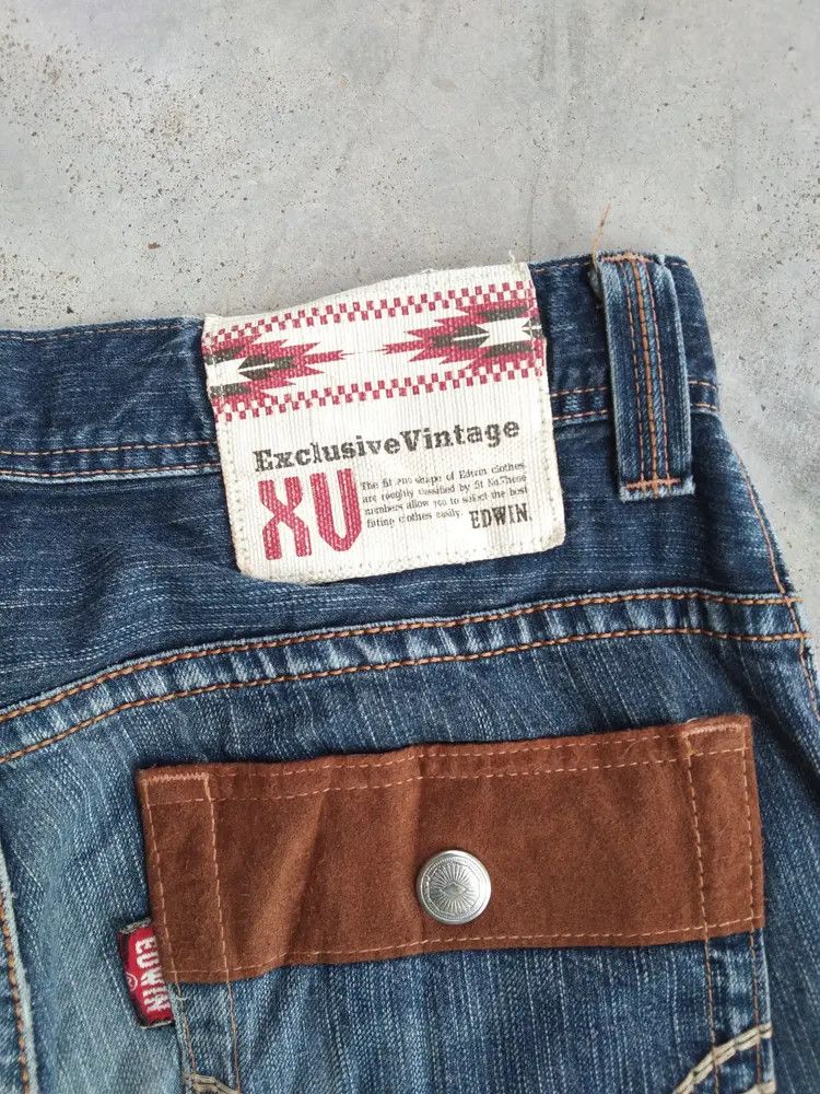 Japanese Brand Vintage Edwin Distressed Jeans 33x32 Size US 33 - 4 Thumbnail