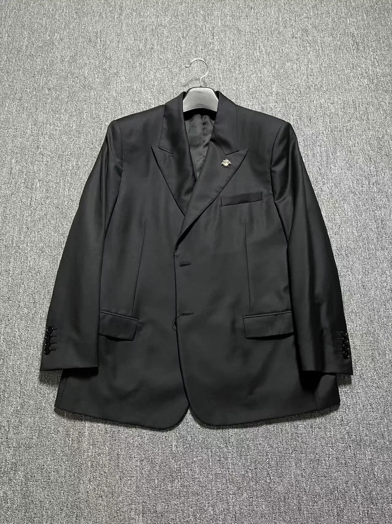 Dior Dior Black Wool Suit with Bee Brooch Size US L / EU 52-54 / 3 - 1 Thumbnail
