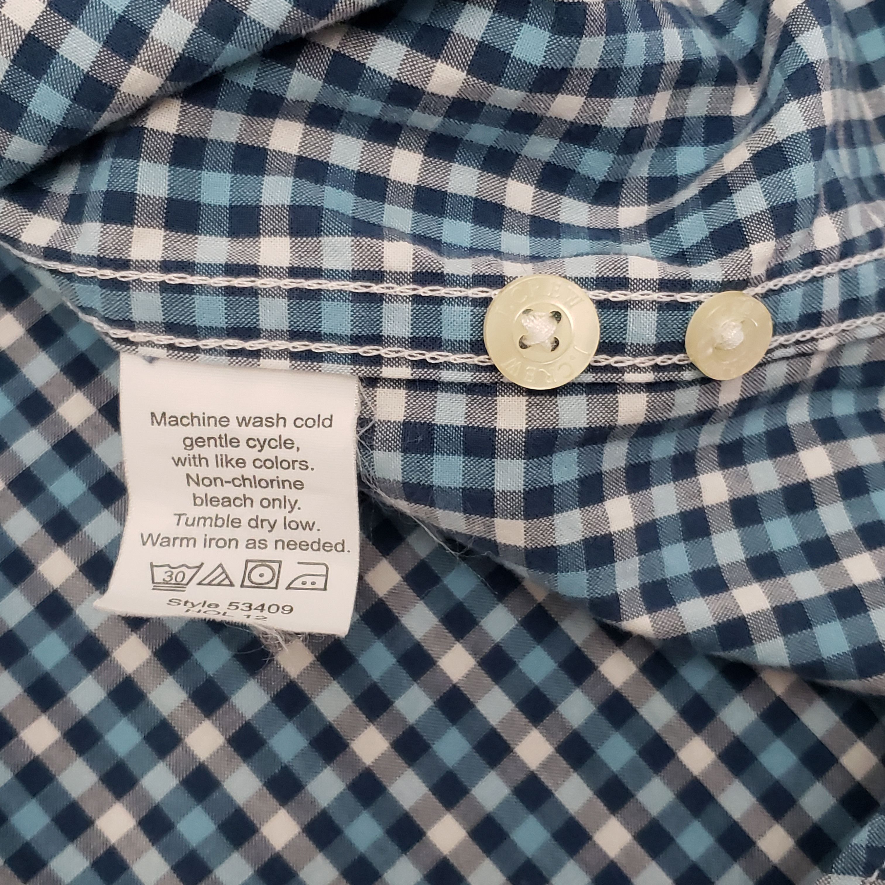 J.Crew Men's J.Crew Blue White Gingham Casual Button Down Shirt L Size US L / EU 52-54 / 3 - 5 Thumbnail